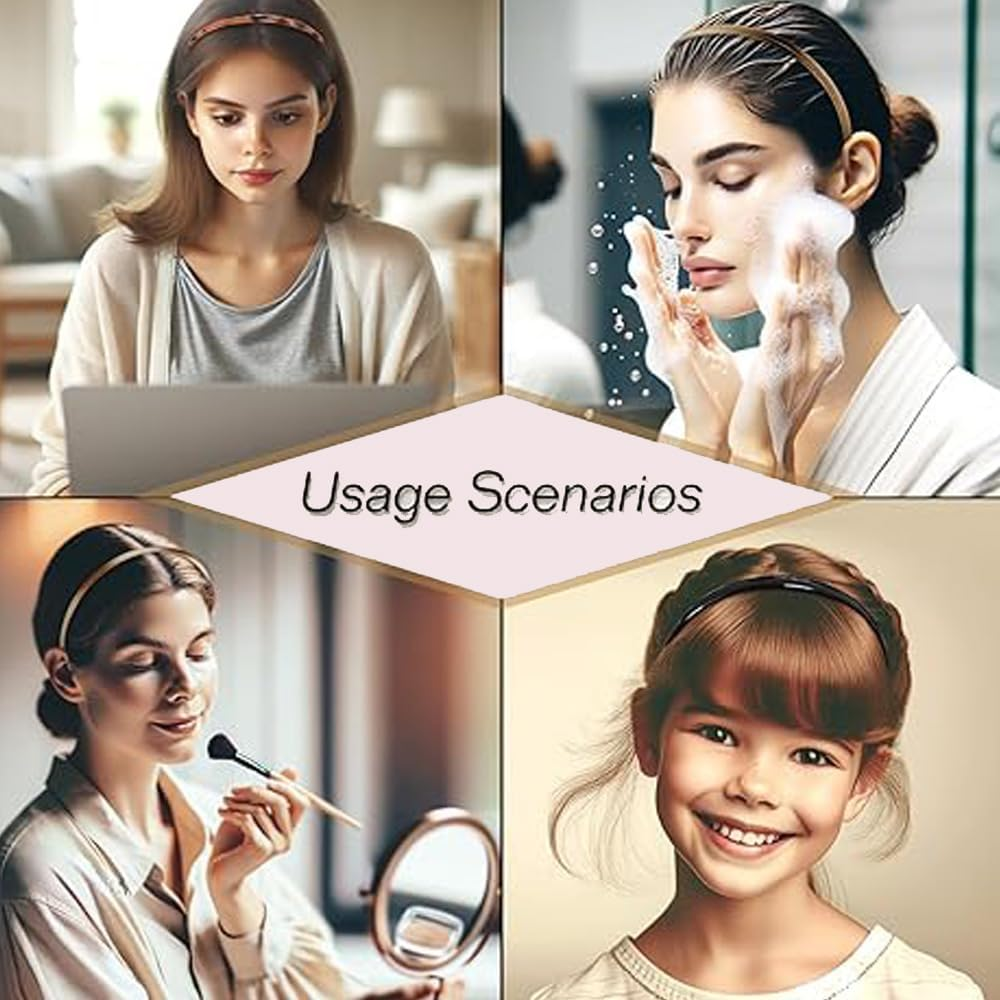 6 Pieces Headband, Multi-Color Hair Bands with Teeth Comb, Skinny Hair Accessories for Women Men, and Girls (8Mm Wide) image number 5