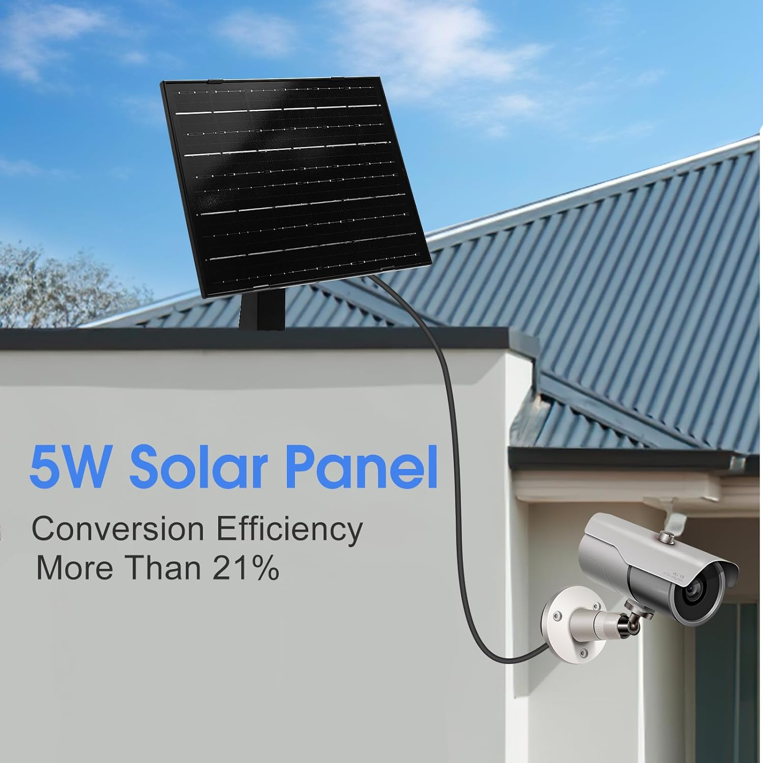 2Pack Solar Panel Charger Compatible with Eufycam 3/3C/2C/2C Pro/E40/E20/2/2 Pro/E/L20/L40/Solo/Solocam Spotlight, 6W 6V Solar Panel Compatible with Eufy Camera,Ip65 Waterproof