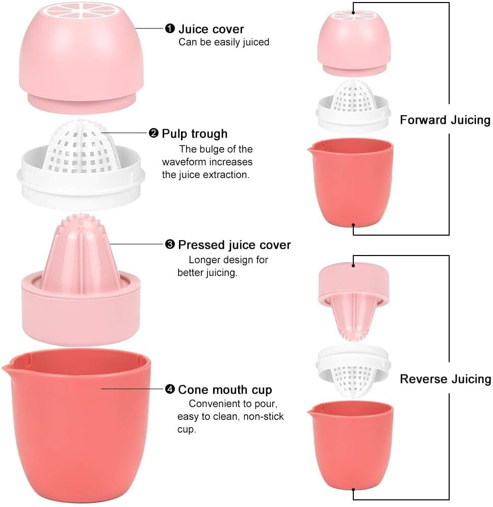 Manual Juicer, Fruit Squeezer, Lemon Squeezer, Manual Plastic Grapefruit Juicer Big Lemon Lime Squeezer, for Different Fruits, Hand Press for Lemons, Limes, Apples, Citrus, Etc (Pink) image number 6