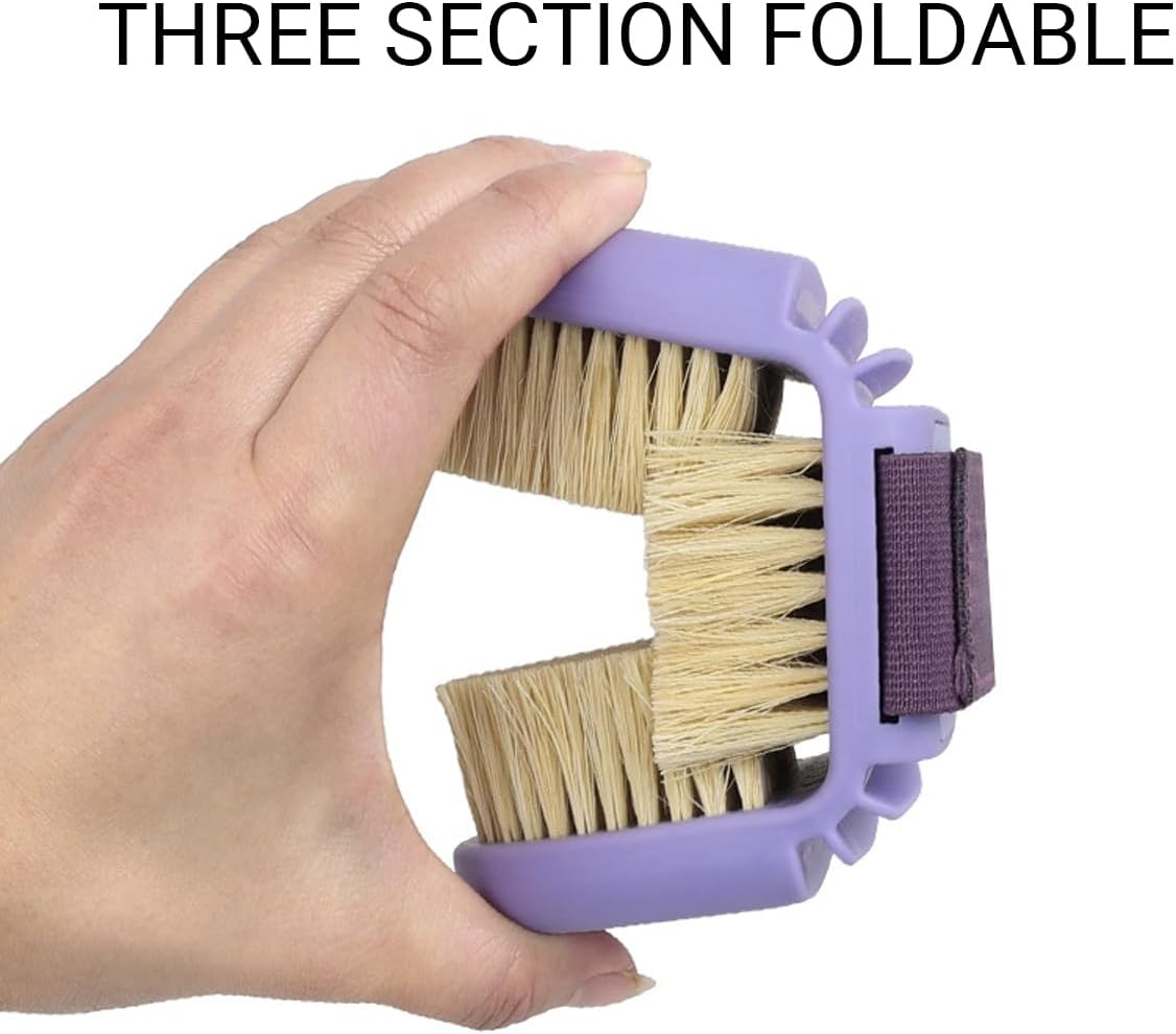 AIMALL Oval Horse Cleaning Brush - Versatile Riding Comb with Wool & Sisal Bristles, Bendable Wash Brush for Mane and Coat Care - Wool image number 2