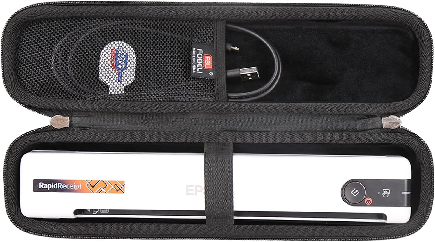 FBLFOBELI EVA Hard Carrying Case Compatible with Epson Workforce ES-50/ES-55R/ ES-60W/ES-65WR/DS-30/DS-70/DS-80W and Epson Rapidreceipt RR-60/70W Portable Document Scanner (Case Only) (Orange)