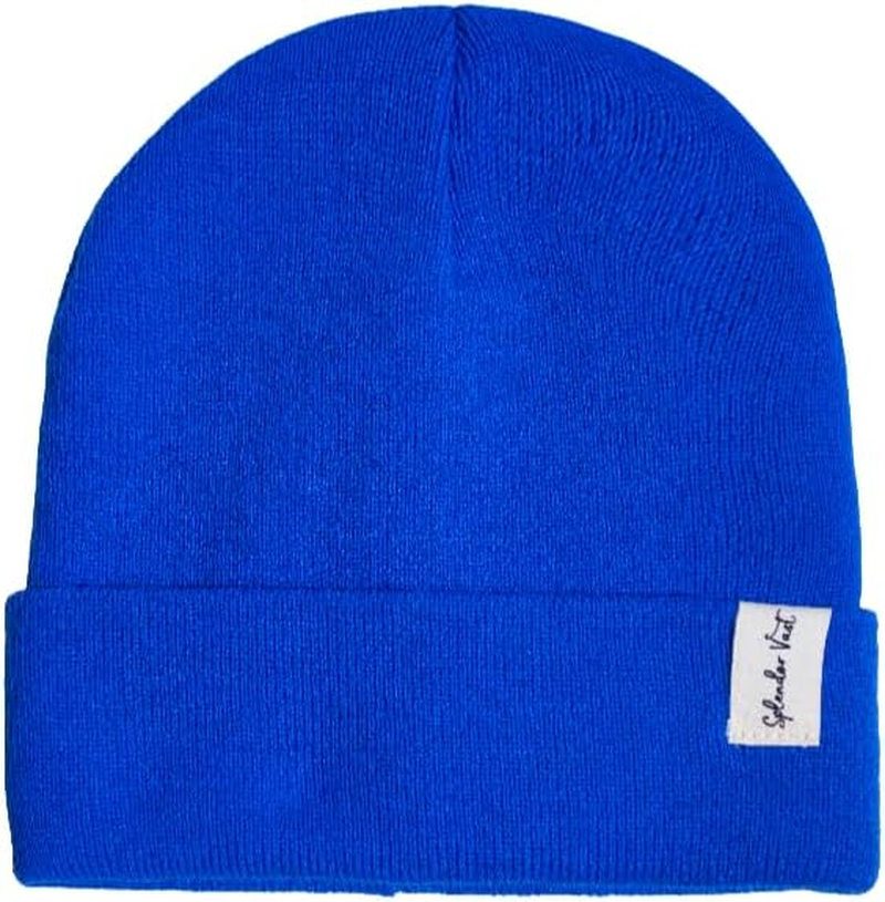 Splendor Vast Beanie for Children Unisex Knit Cuffed Plain Winter Beanies Hats Skull Cap