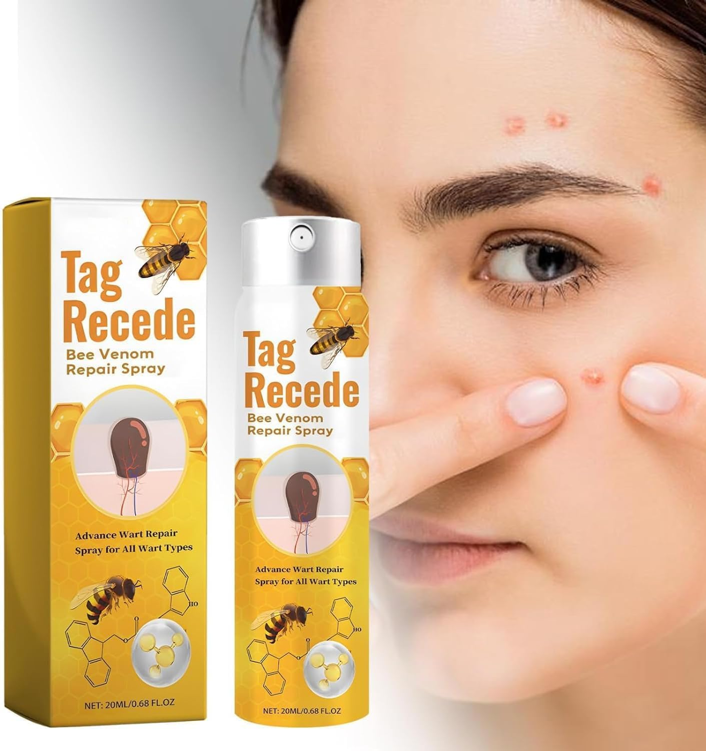 WAYAOFEI Tag Recede Bee Venom Spray,Tag Recede Bee Venom Spray for All Skin Types,20Ml/Pcs (1) image number 2