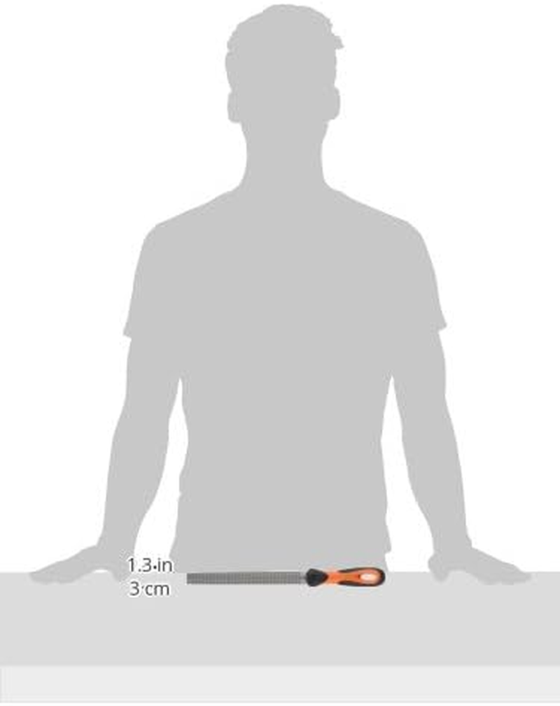 Bahco Second Cut ERGO Half-Round Rasps File with Handle, 8-Inch Length, 6-342-08-2-2