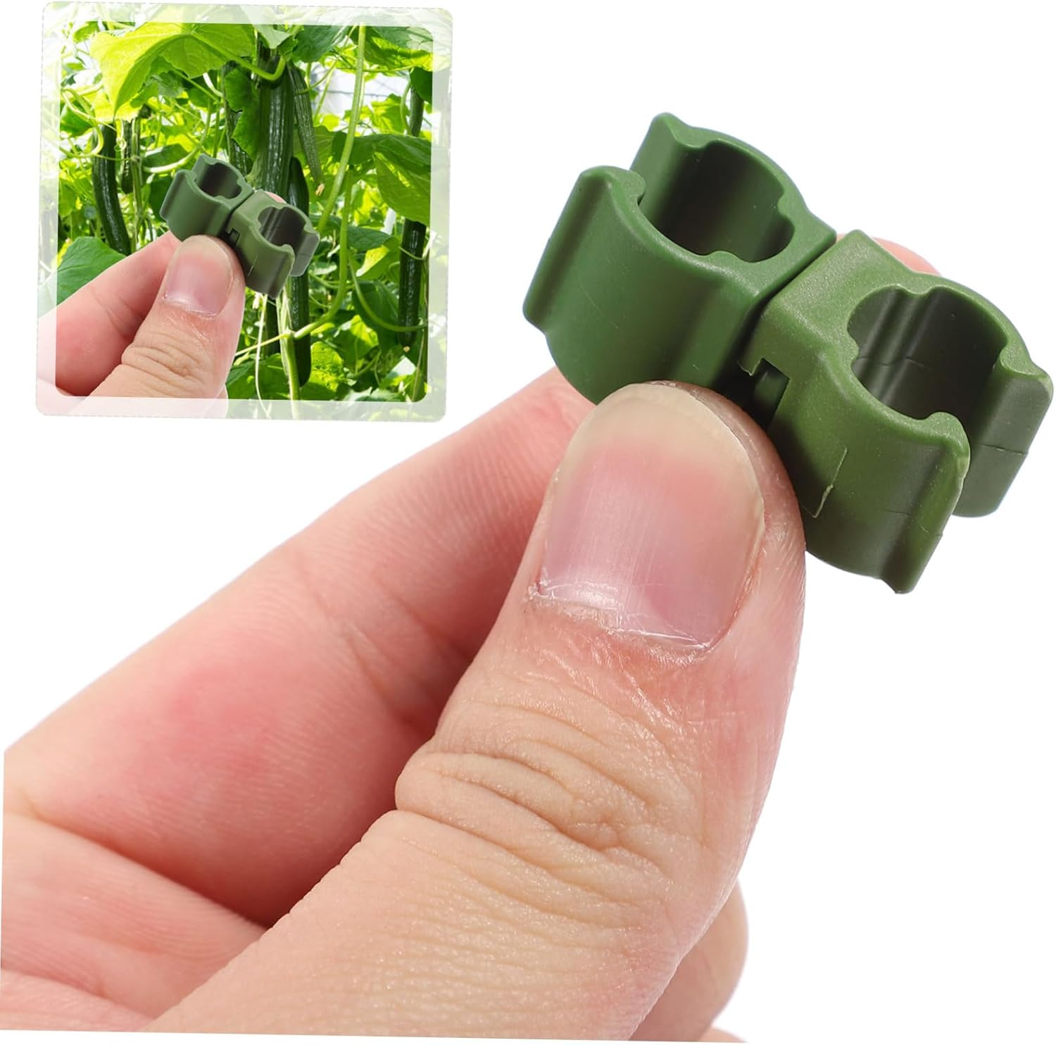 MERRYHAPY 10Pcs Plastic Plant Clip Shape for Gardening Clamps Grafting Plant Clip Garden Supplies Use in Plant Sticks Flower Clips Plant Hooks Garden Hanging image number 6
