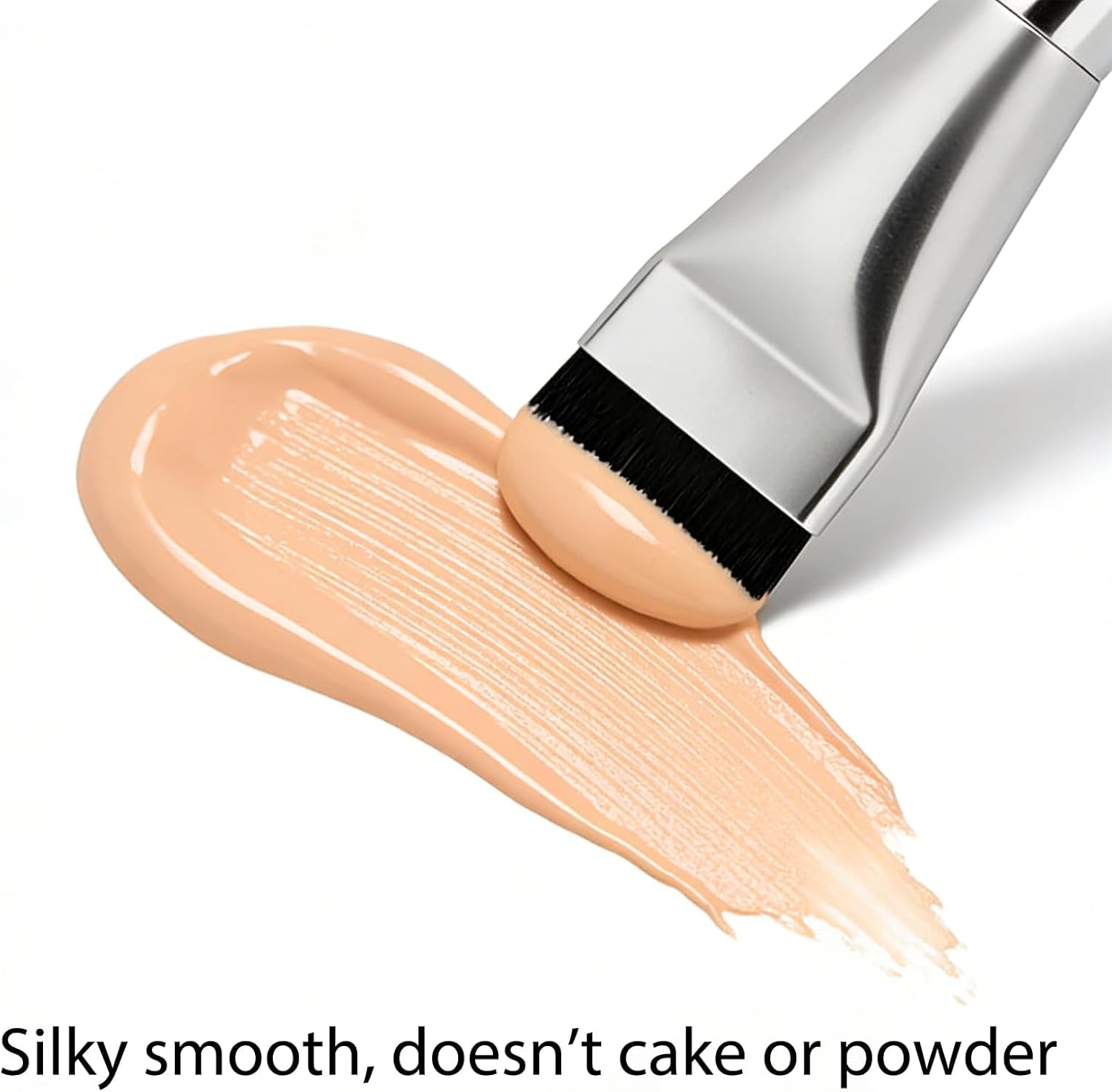 Yxvyxymyxxg​ Foundation Brush for Liquid Makeup - 2 Pcs,Korean Style Flat Top Kabuki Brush, Professional Streak-Free Tool for Foundation and Cream Blending