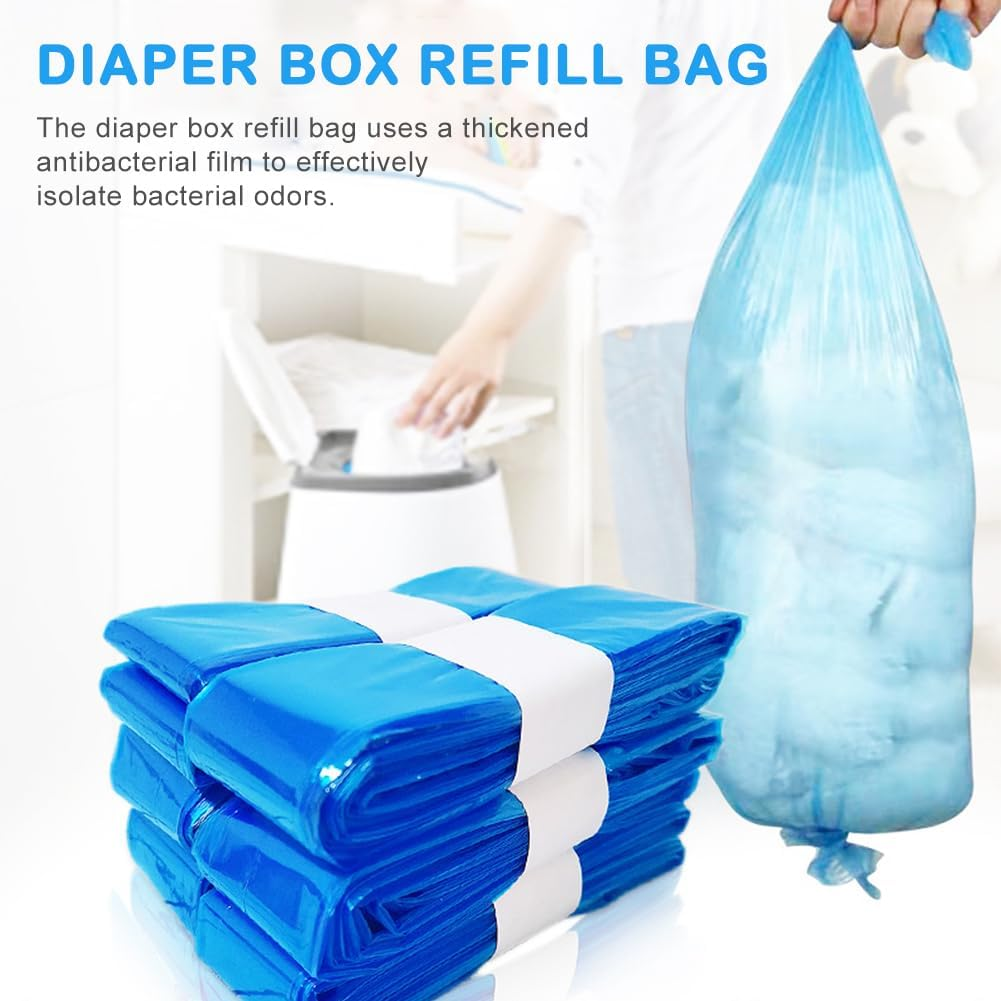 12 Pack Nappy Bin Refill Bags,4.5M Baby Diaper Bucket Bag Liner Bucket,Compatible with Angelcare/Tommee Tippee Twist & Click Sangenic,Nappy Bags Disposable,Baby Diaper Bin Bag Liner Pails image number 5