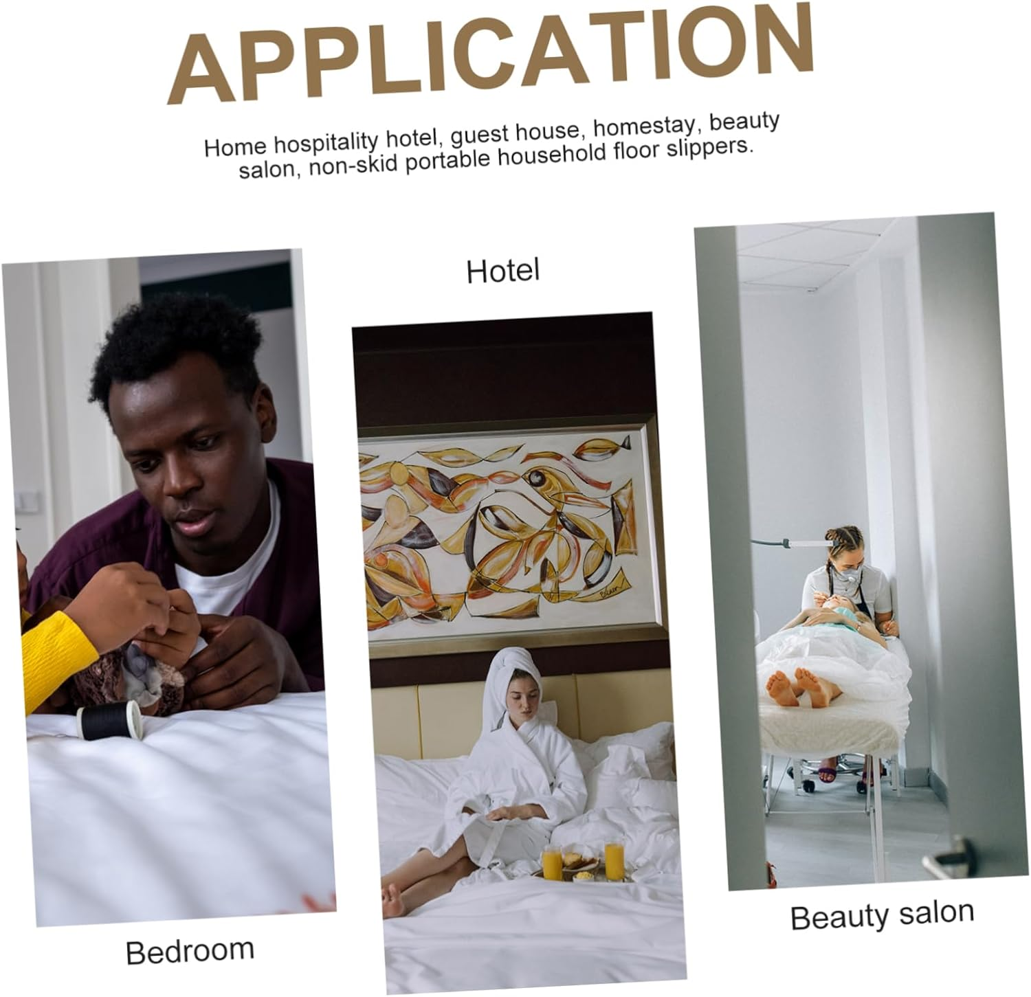 Anneome 5 Pairs Slip Portable Indoor Slippers for Living and Bedroom Soft Breathable Hospitality Footwear with Comfortable Non Slip Sole Suitable for Home and Guest Use image number 4