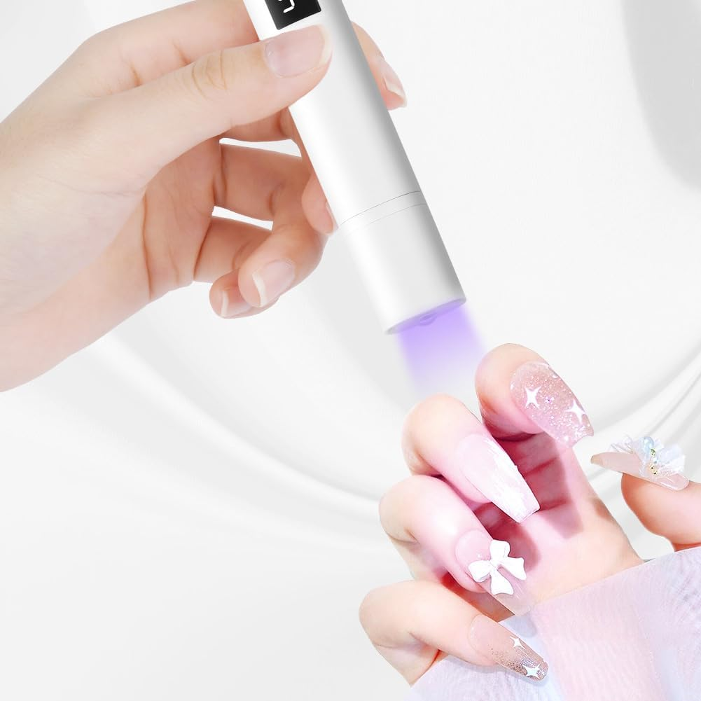 LOPHE UV Nail Lamp for Gel Nails, Handheld Adjustable Nail Gel Lamp with Bracket, USB Nail Dryer Light with LED Screen and 45S 60S Timer, Fast Curing Handheld Nail Lamp for Women Nail Art image number 4