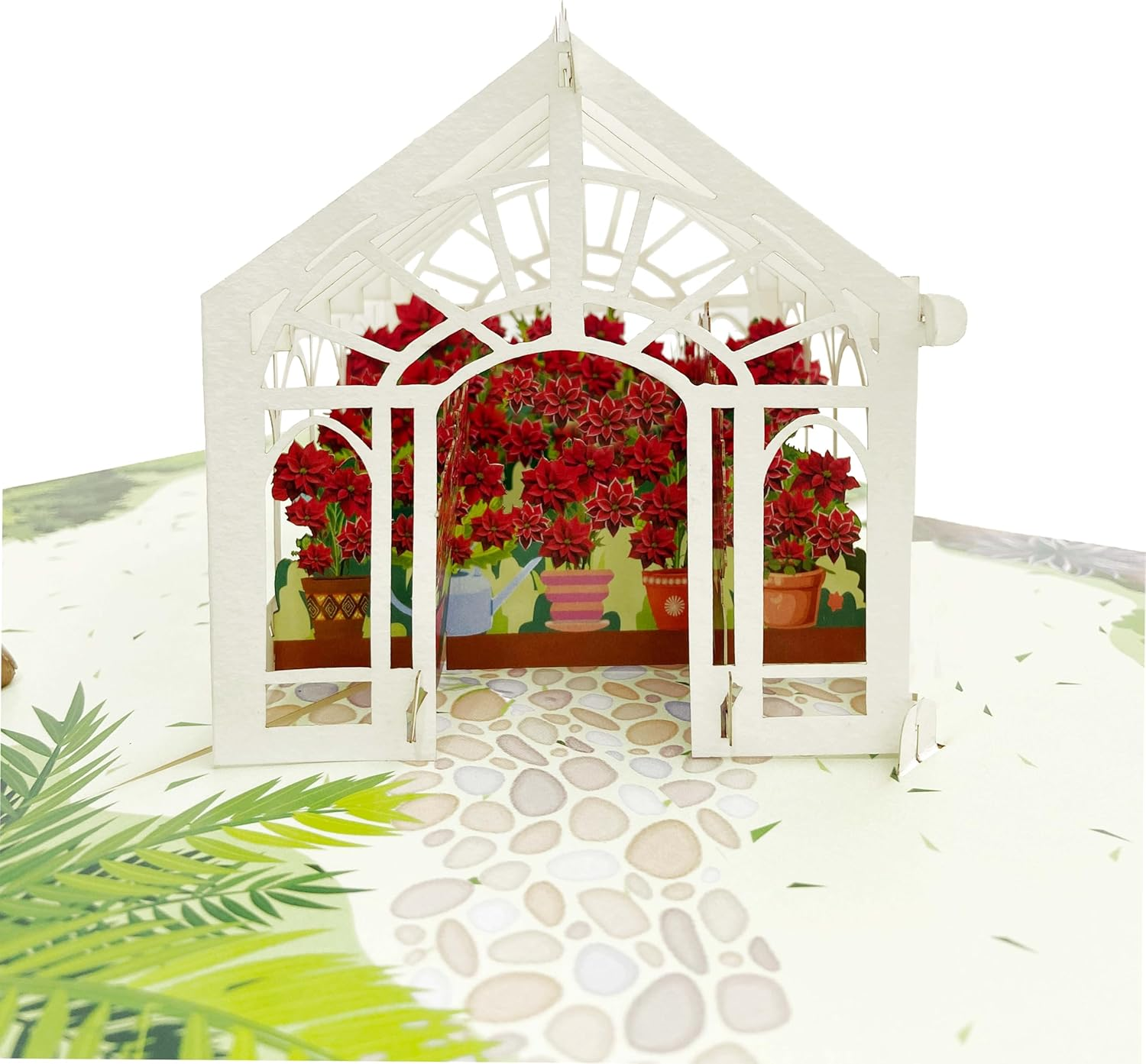 Birch Poinsettia 3D Pop up Birthday Cards Greeting Cards Laser Cut Greenhouse Flower Room for Mom Kids Friends Colleagues Lovers & All Occasions image number 1