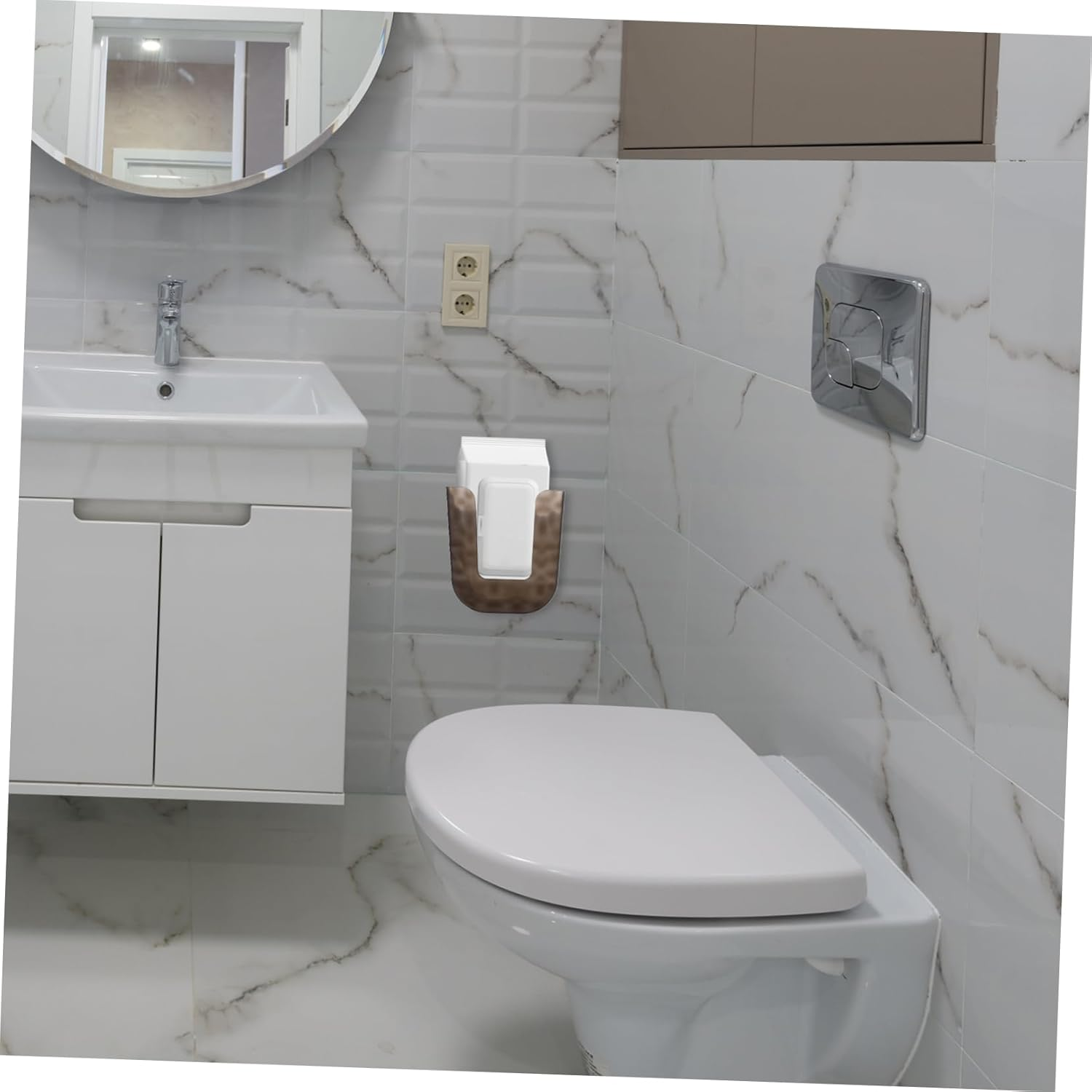 2Pcs Wall Mounted Tissue Box Wipe Storage Case Bathroom Toilet Tissue Holder Wall Hanging