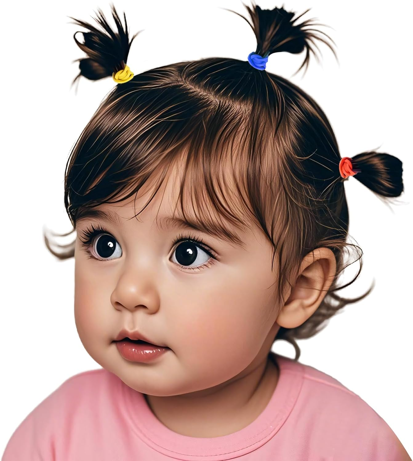 Baby Hair Ties for Girls - 200Pcs Small 1" Elastic Toddler Hair Ties Ponytail Holders Hair Tie for Baby Girls Infants Kids Hair Accessories (Color A) image number 1