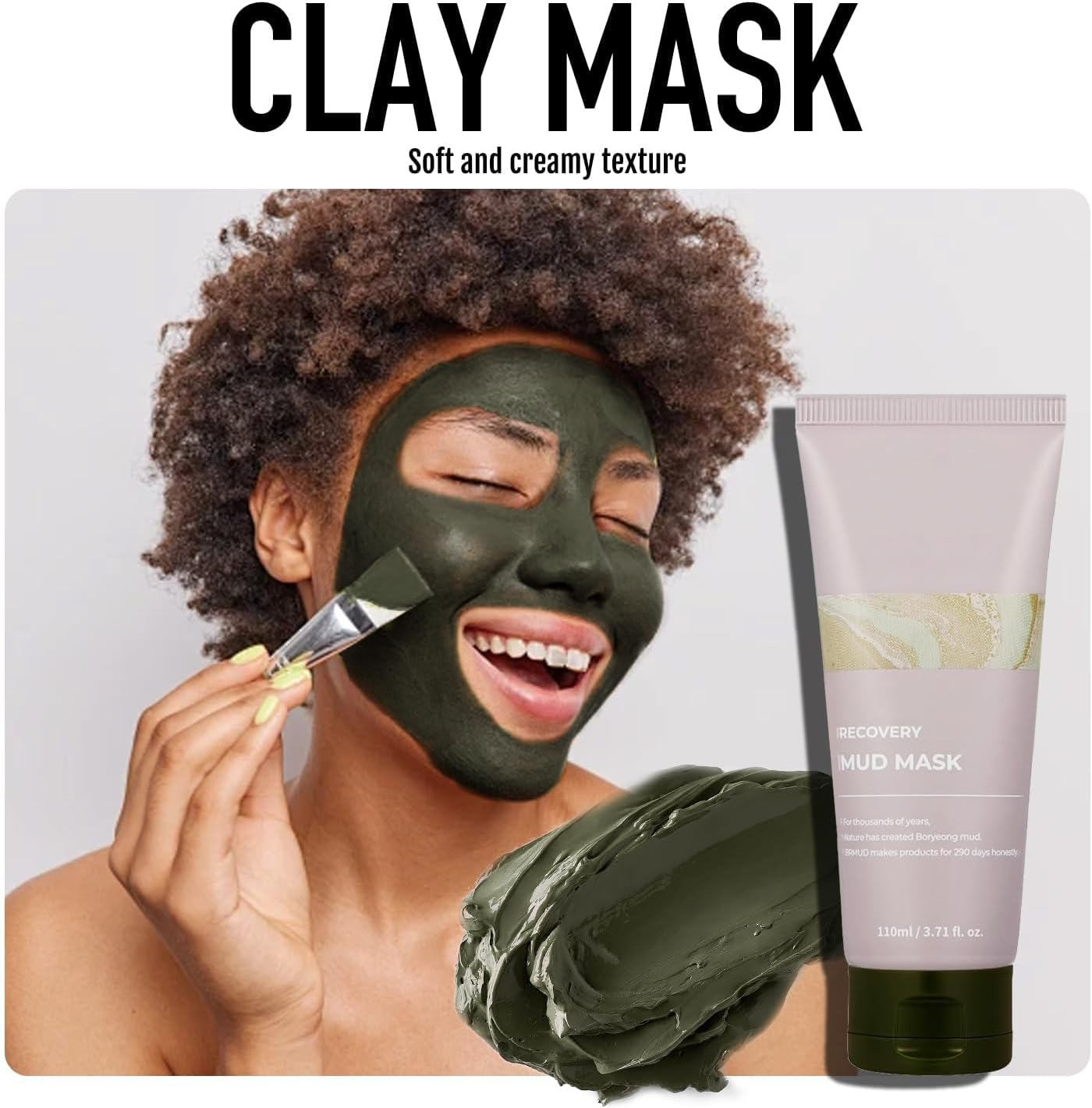 Recovery Mud Mask, Relief Mud Mask,Mud Masks for Face, Hydrating & Moisturizing Deep Pore Cleanser image number 3