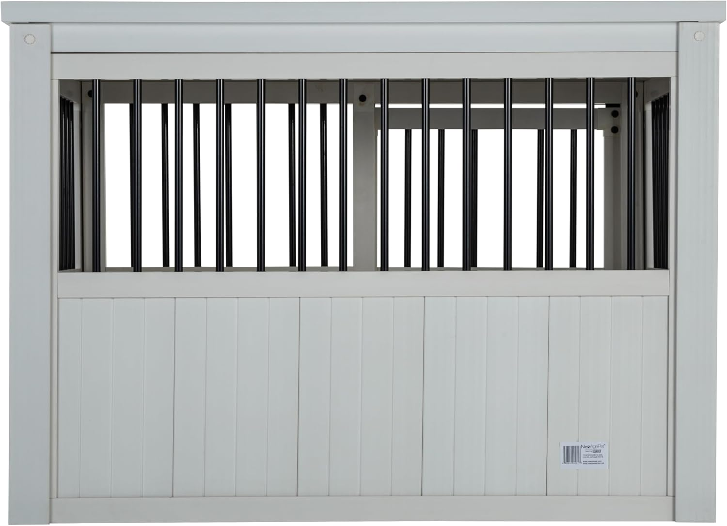 ECOFLEX&reg; Homestead Sliding Barn Door Furniture Style Dog Crate -Antique White image number 3