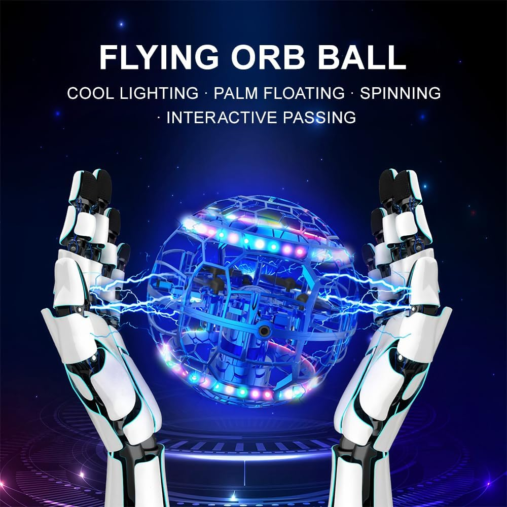 2025 Flying Orb Ball Toy, Cosmic Globe Boomerang Mini Drone for Kids, Hand Drone Orbit, Cool Toys for 6 7 8 9 10+ Year Old Boys Girls Teens Outdoor Toys - Blue image number 3