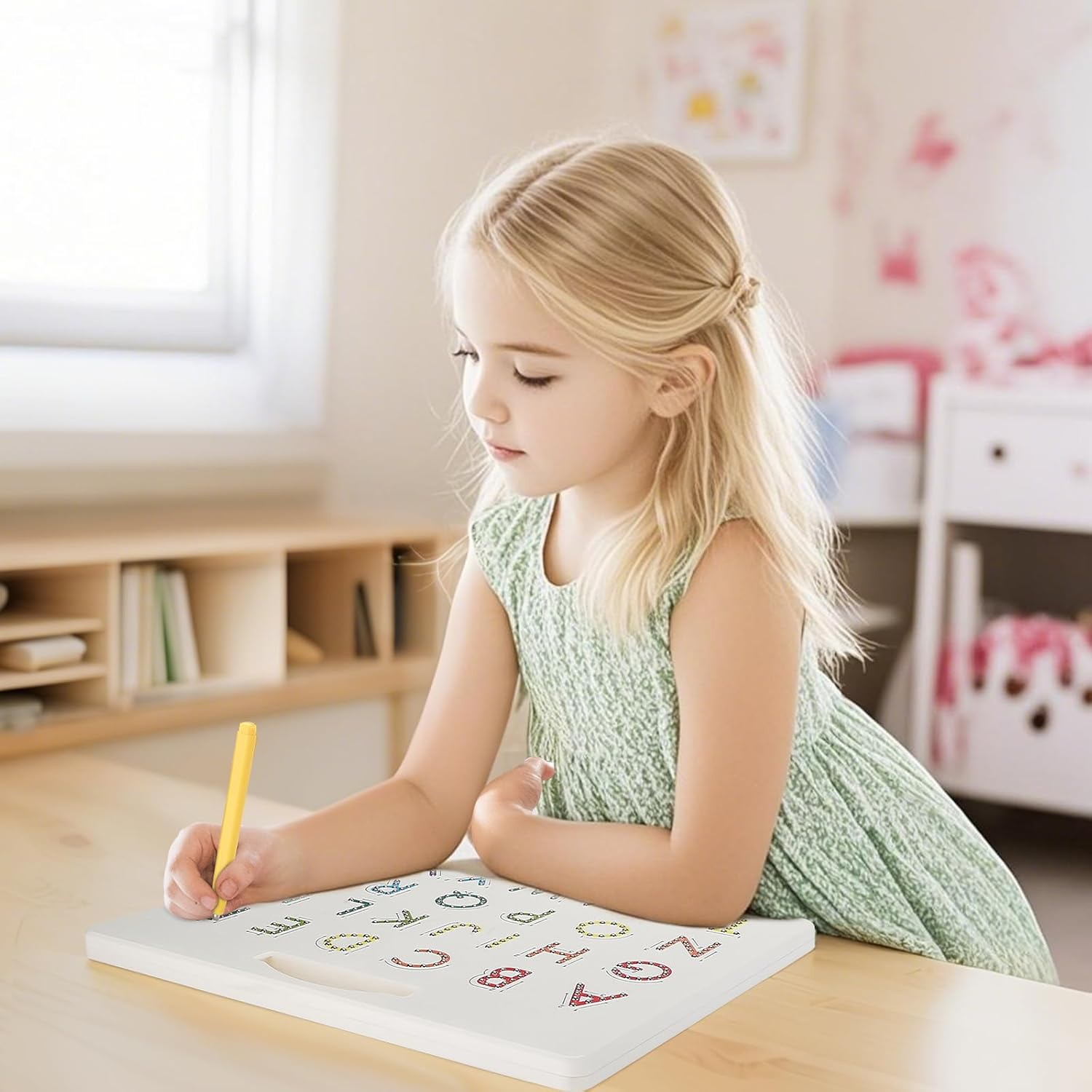 JOTO Magnetic ABC Letters Practicing Board for Toddlers, Educational Toy with Stylus Pen, Learning to Read and Writing Alphabet Play Tablet A-Z for Boys Girls image number 6