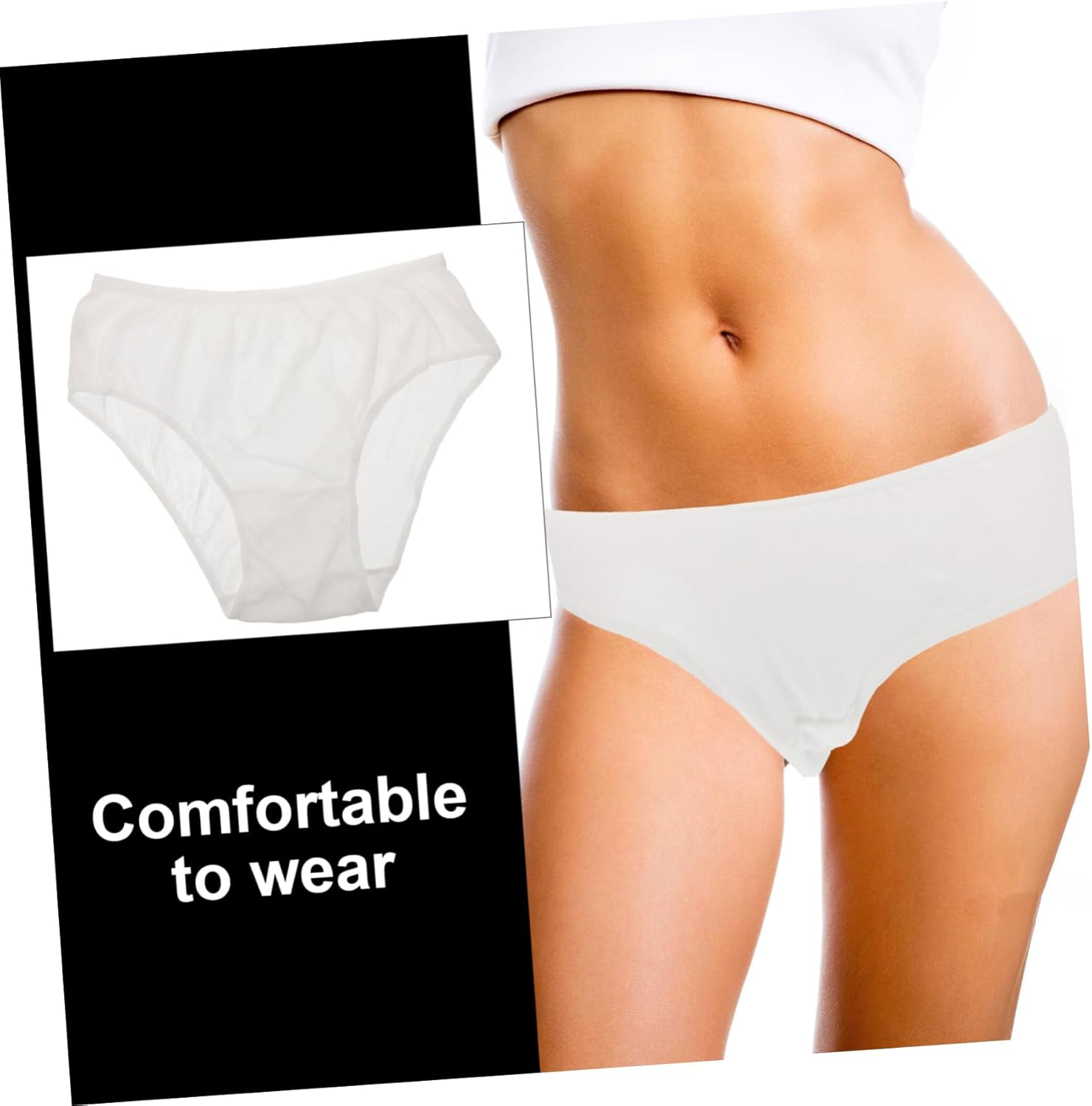 BESTYASH 4Pcs Disposable Maternity Underwear for Postpartum Women Supple Cotton Material Portable Briefs for Home Use XXL White image number 1