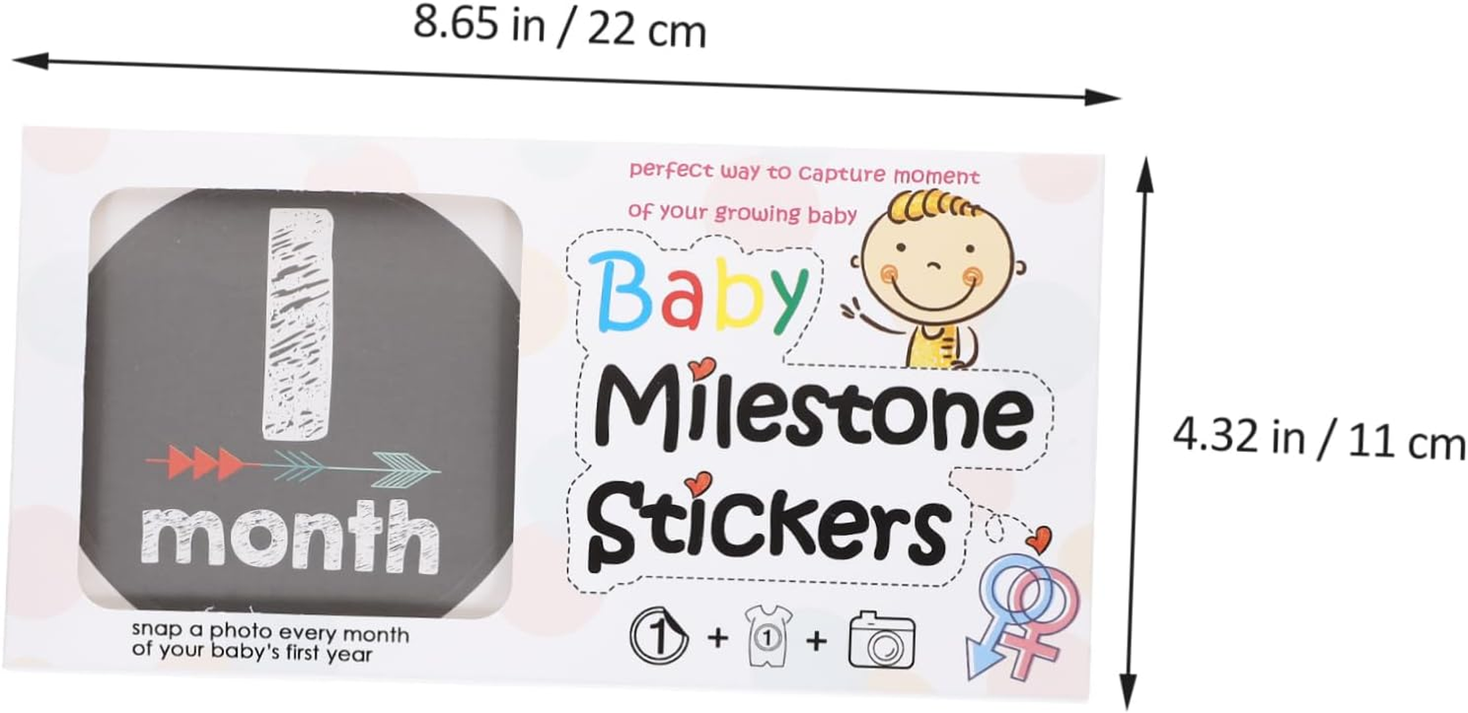Milestone Stickers for Newborn Monthly Milestone Decals Birth Month Stickers Photo Props for Growth Journey image number 2