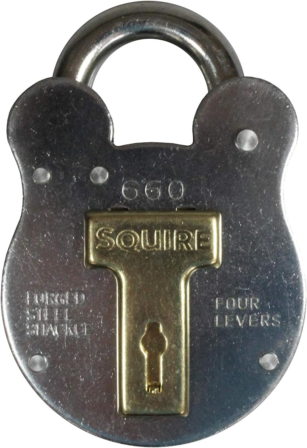 Squire Henry Old English Galvanised Steel Case 4 Lever Padlock, Large image number 5