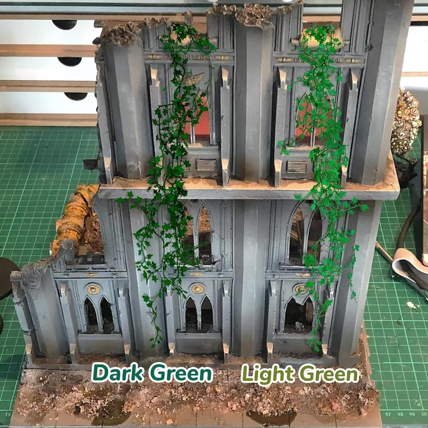 Miniature Vine Vegetation for DIY Model Trees Basing Material Kit, Realistic Miniature Leaves Simulation Leavesfor Train Landscape Railway Artificial Grass Modeling (Light Green) image number 4