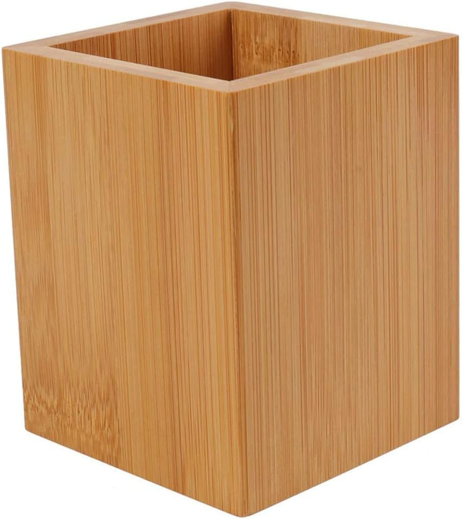 NUOBESTY Bamboo Storage Box for Desktop Pen Holder Natural Style Pen Basket Multifunctional Organizer for Office and Home Decorative Accessories image number 6