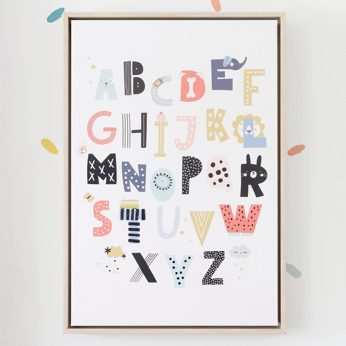 Splosh Baby Alphabet Framed Canvas, 40 X 60 Cm image number 2