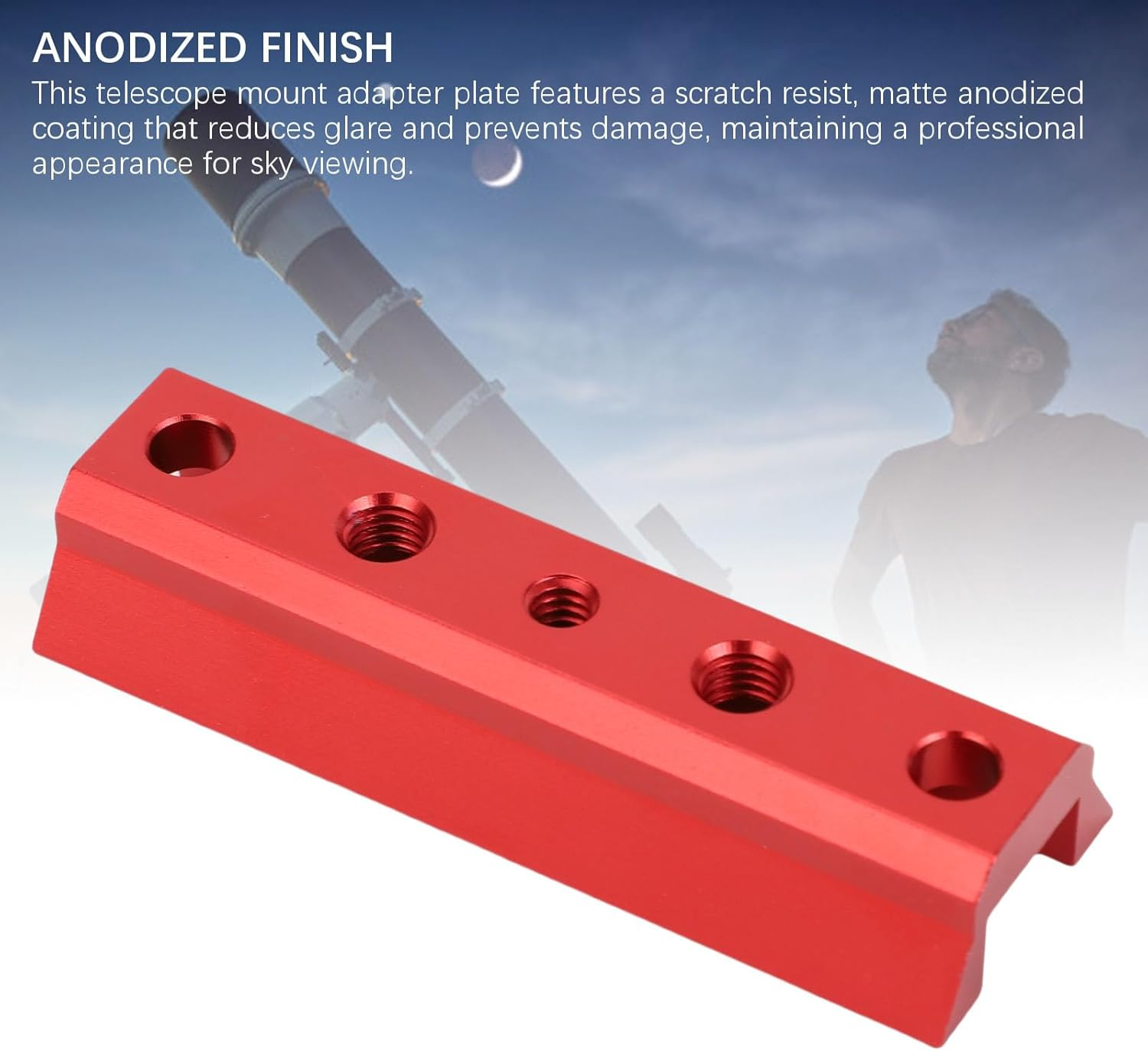 Generic Telescopes Mounting Bar, Aluminum Alloy Dovetail Mount Plate, Astronomical Telescope Mounting Adapter Base with 1/4 Inch M8 7Mm through Hole image number 6