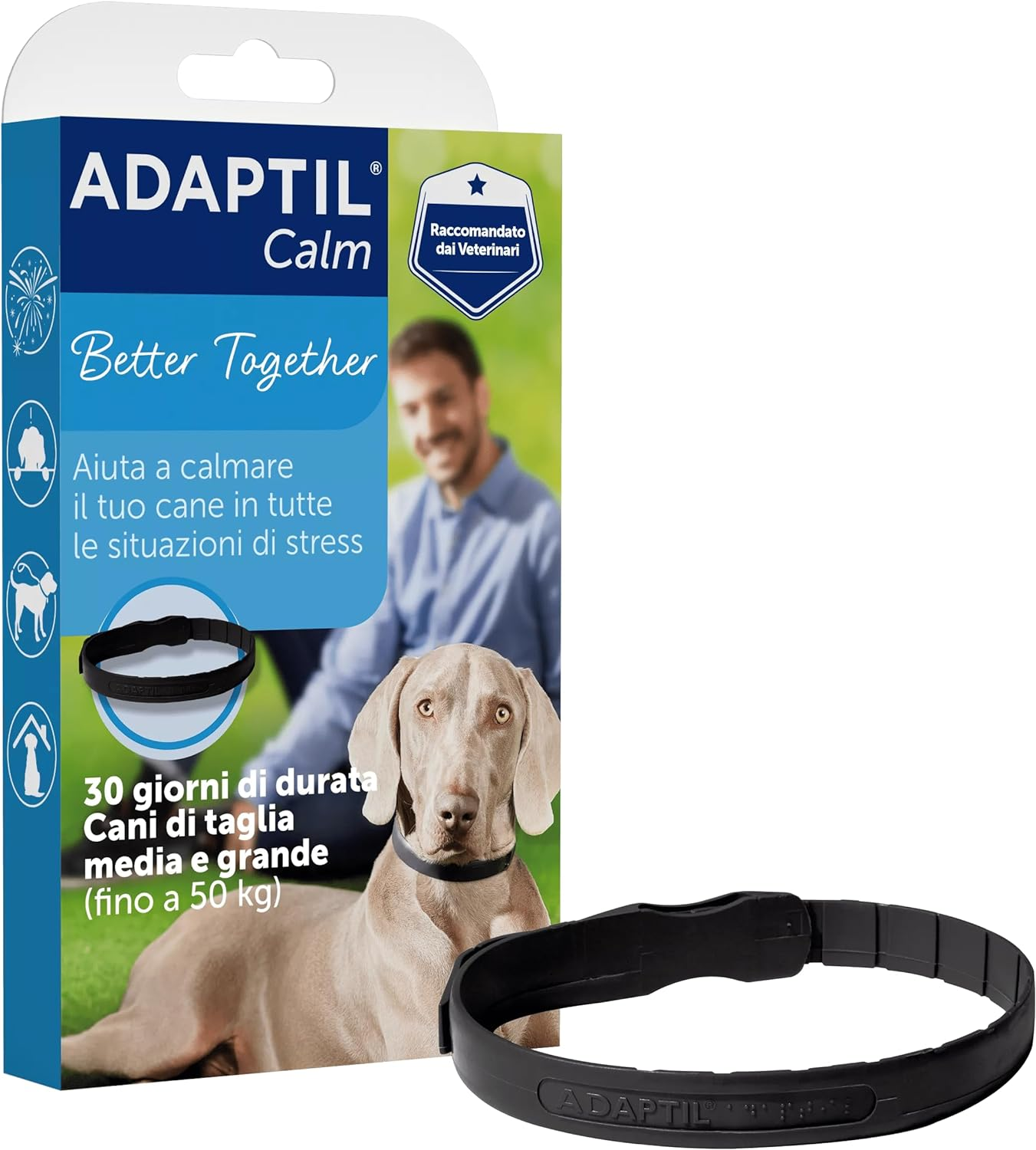 ADAPTIL Calm Calming Collar for Dogs, M/L, Medium and Large Dogs, Calming Pheromones, Stress Relief for Hyperactive, Anxious Dogs, Relaxation for Dogs, Travel and Stressful