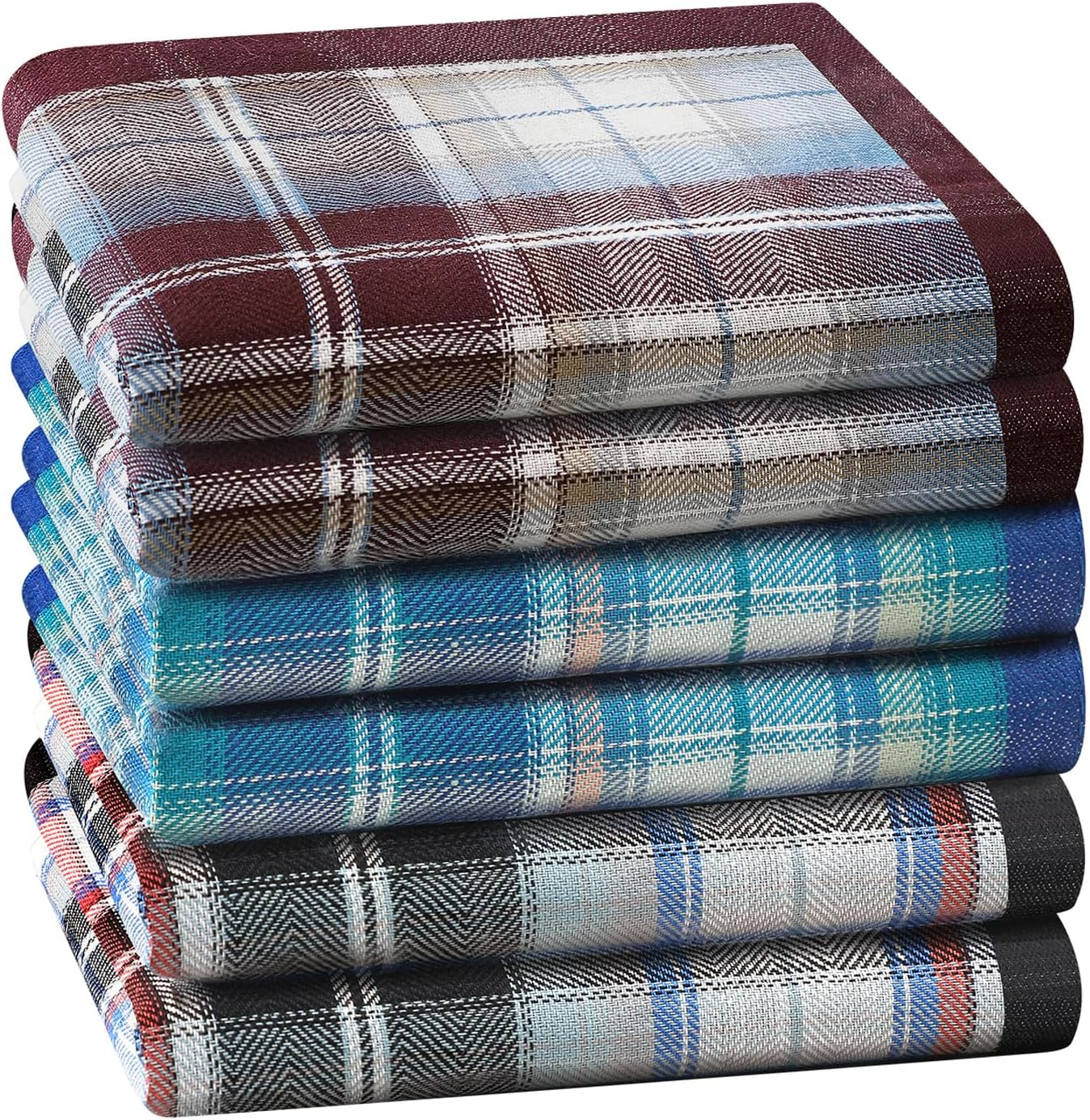 PACGOTH Handkerchiefs for Men, Soft Cotton Men&rsquo;S Handkerchiefs, Assorted Striped Hankies for Men,17X17 6/9 PCS