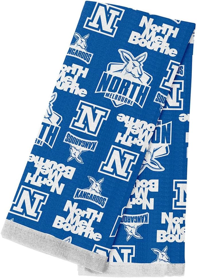 AFL Team Supporter Cotton Tea Towel - North Melbourne Kangaroos - 40Cm X 60Cm