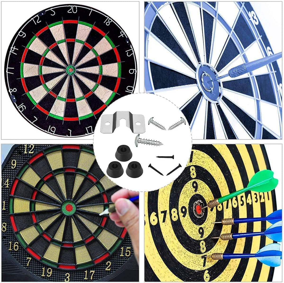 10PCS Dartboard Mounting Bracket, Dart Board Hanging Kit, for Wall Closet Cushion Standard Dartboard image number 6