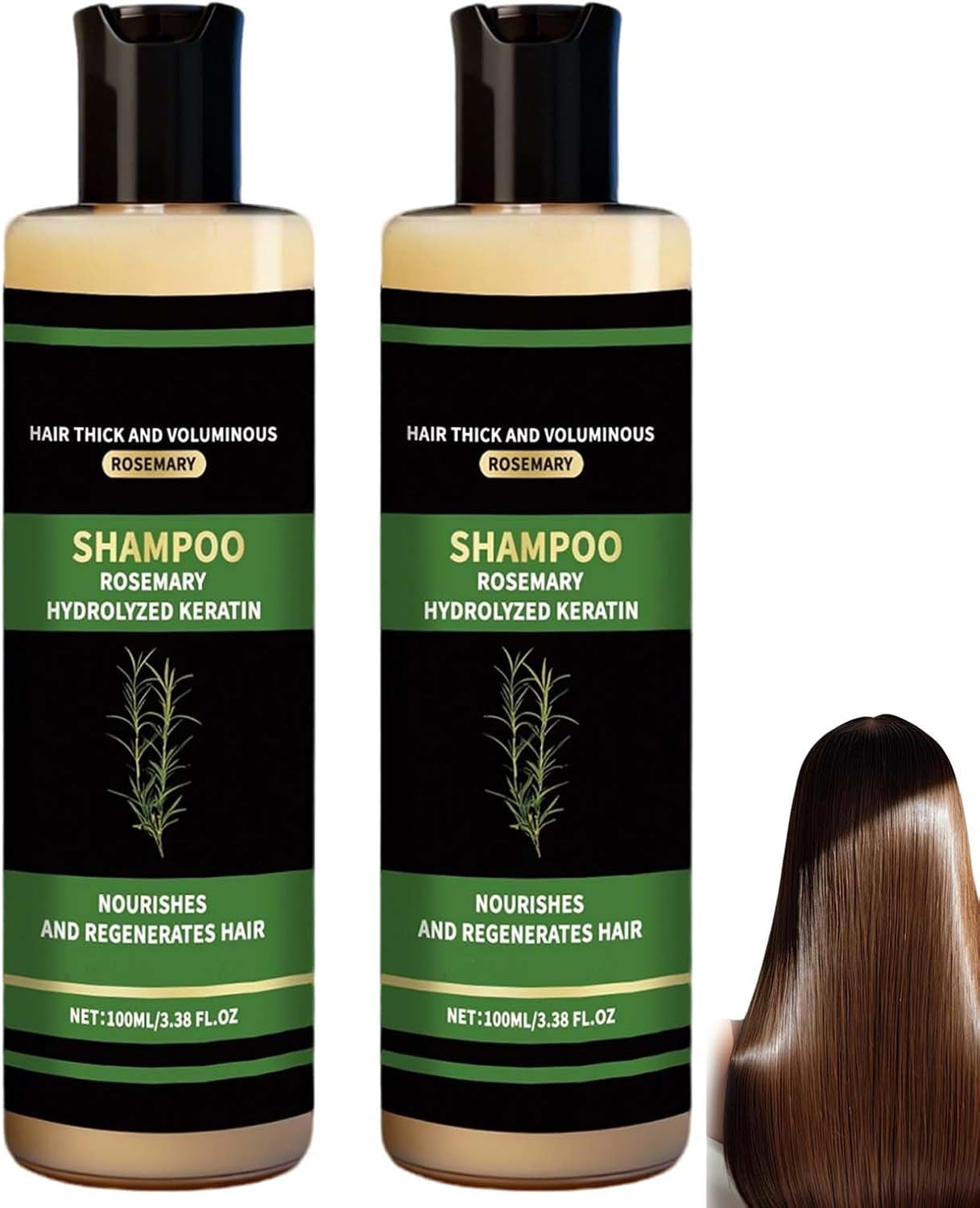 Rosemary Shampoo for Hair Growth, Thickening & Strengthening Shampoo with Hydrolyzed Keratin, Volumizing Shampoos for Thinning Hair, Gentle Scalp Care Shampoos, Fullered Hairs Shampooing. (1PCS)
