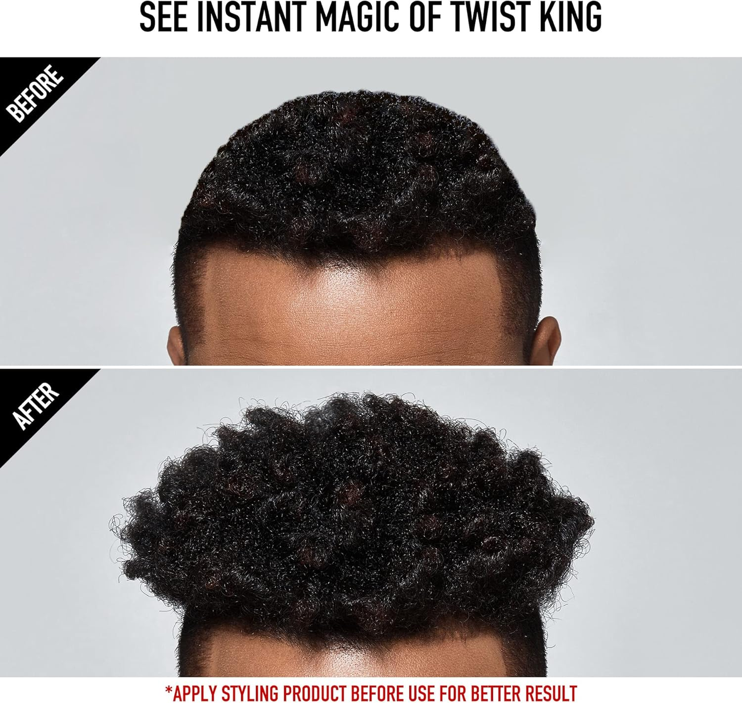 RED by Kiss Bow Wow X Twist King -Premium Luxury Twist Styler Brush with Large Styling Pik, Durable Washable Afro Curl Sponge Racket for Barbers and Daily Use, Ideal for Curly, Coiled, 4C Hair
