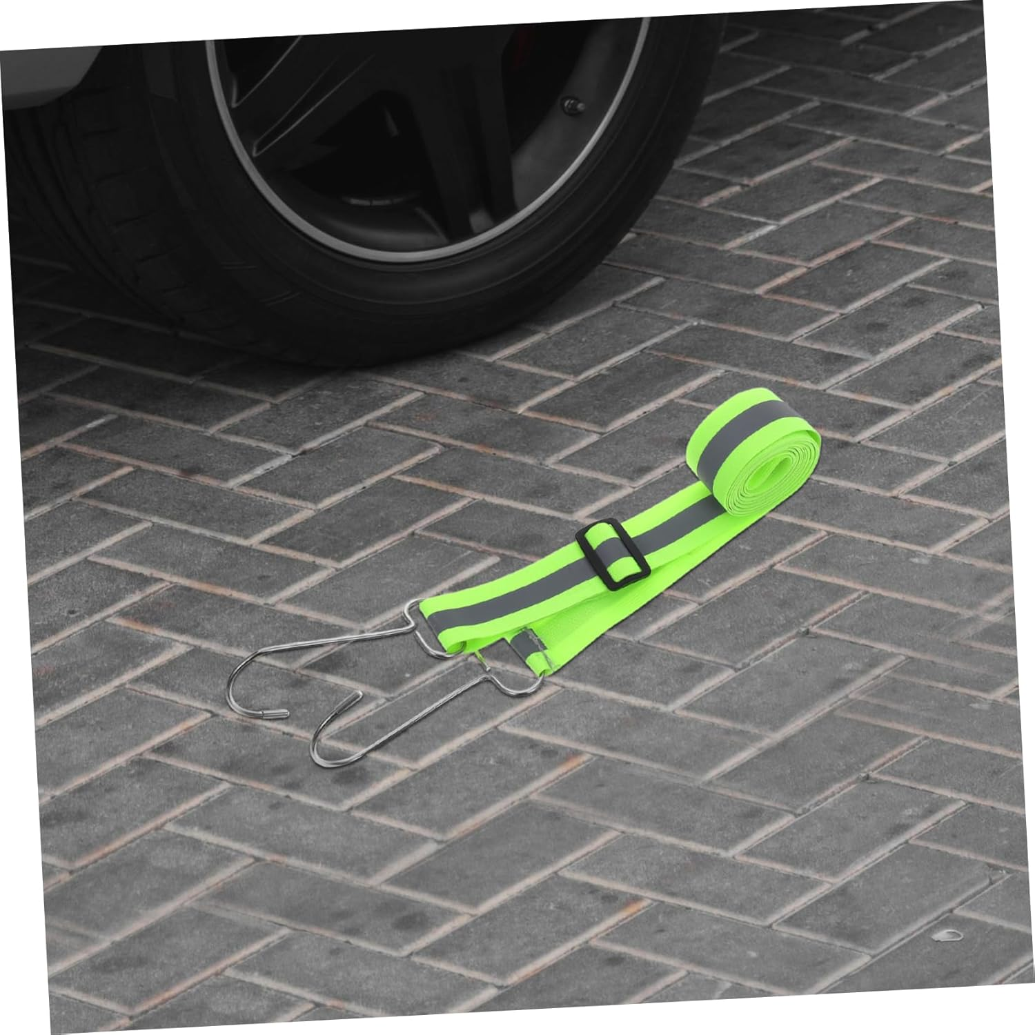 GLEAVI Reinforced Reflective Car Cover Straps Adjustable Tape for Easy Installation Protective Cover High Visibility Reflective Stripes Fluorescent image number 4