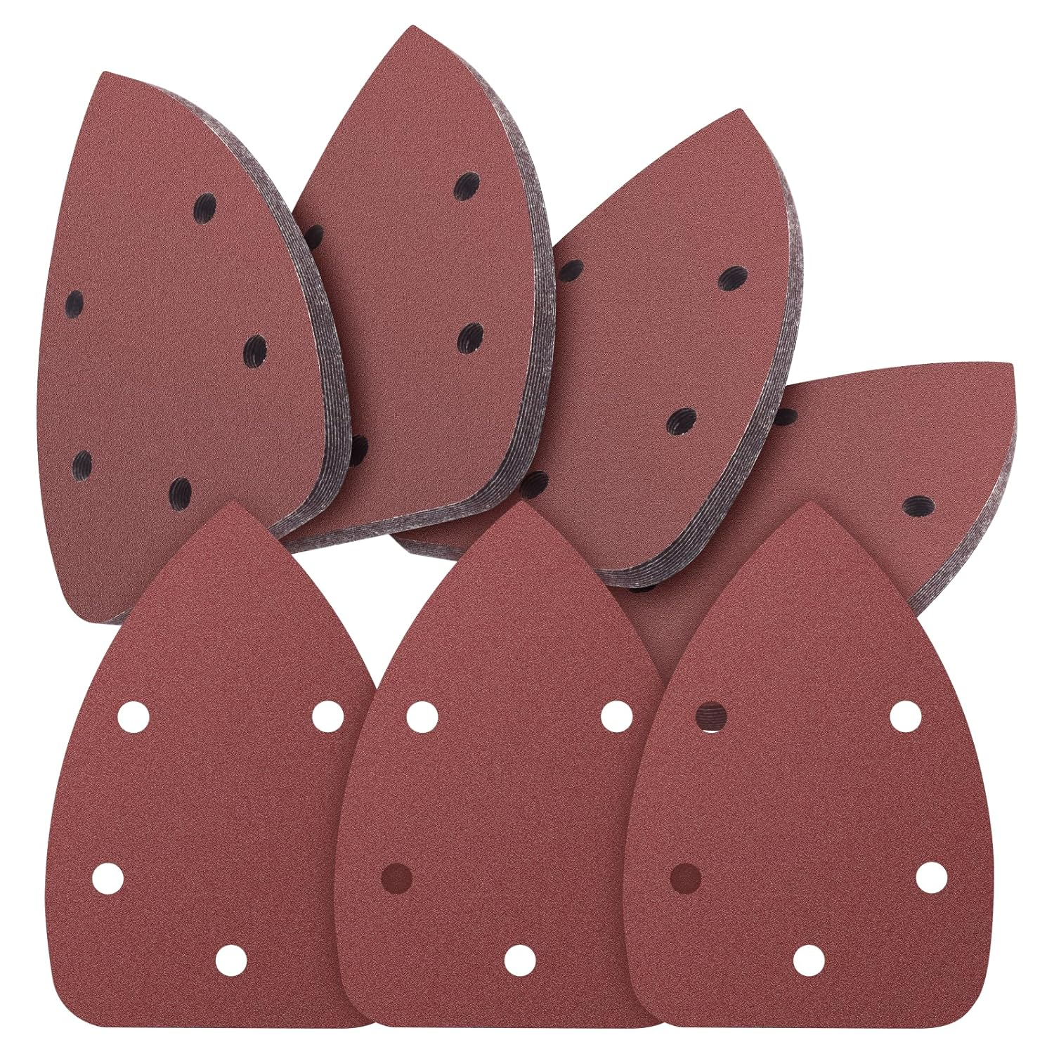 LOLOLE 50PCS Mouse Detail Sander Sandpaper, 40 Grit Aluminum Oxide Triangle Sanding Pads, 5 Holes, Compatible with Metal, Wood, Rubber, Artificial Stone, Glass, Leather, Other Materials image number 6