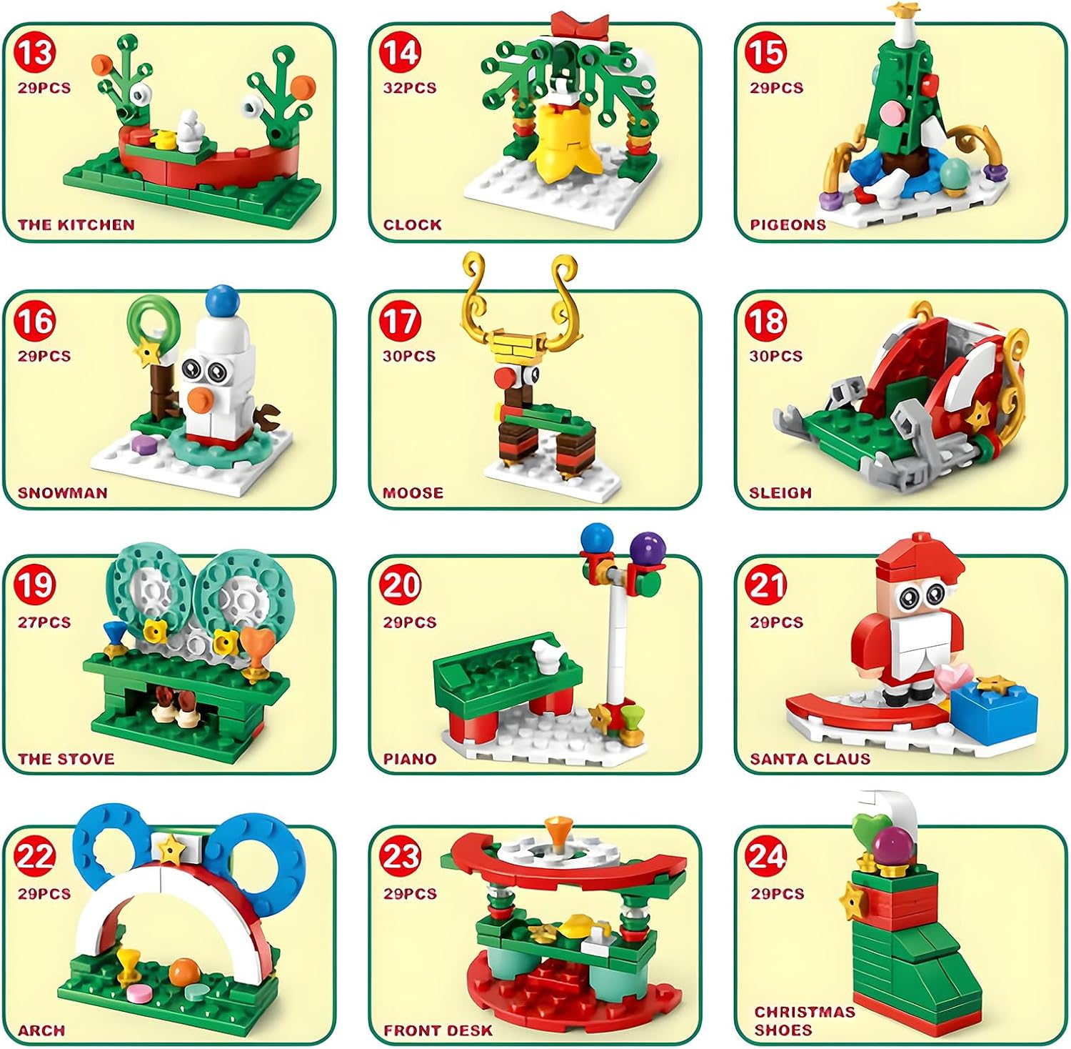 Advent Calendar 2025 Christmas Tree Building Toy Set, 700 Pieces Christmas Countdown Calendar, 24 Days Building Block Surprise Boxes Creative Gifts for Kids Adults Teens Girls Ages 6+ image number 6