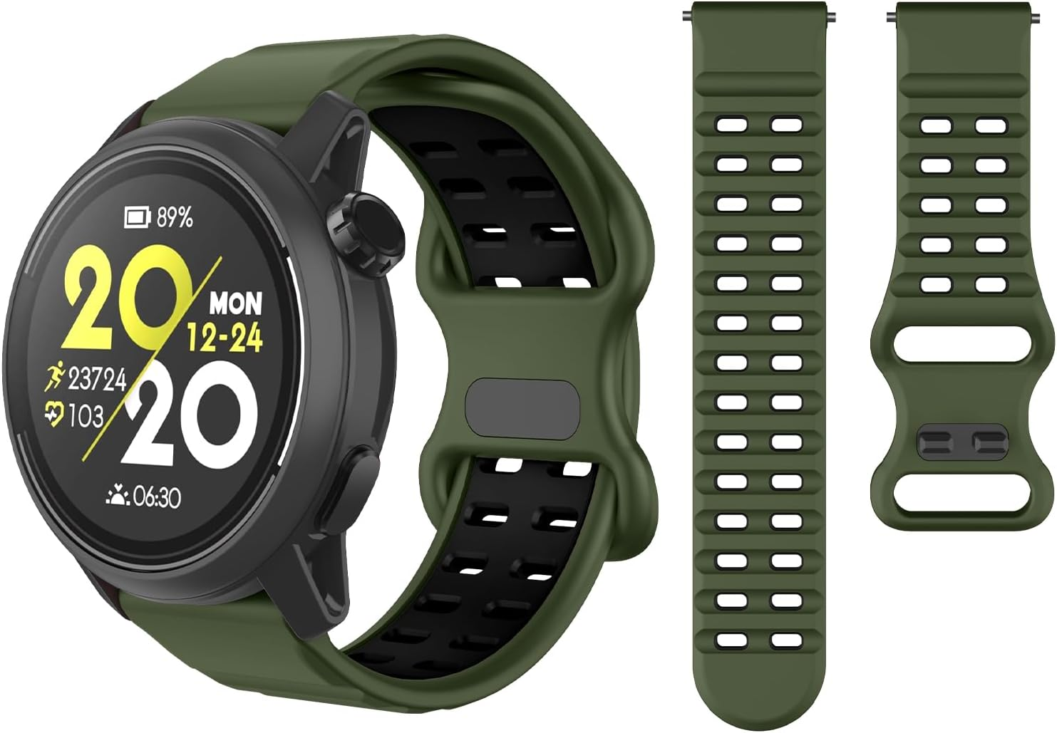 OVERSTEP Compatible with Coros Pace 3/Apex 2Pro/Apex 46 Mm/Apex Pro Straps, Silicone Strap Sports Strap for Garmin Venu 2/Venu 3/Vivoactive 4 Watch Strap