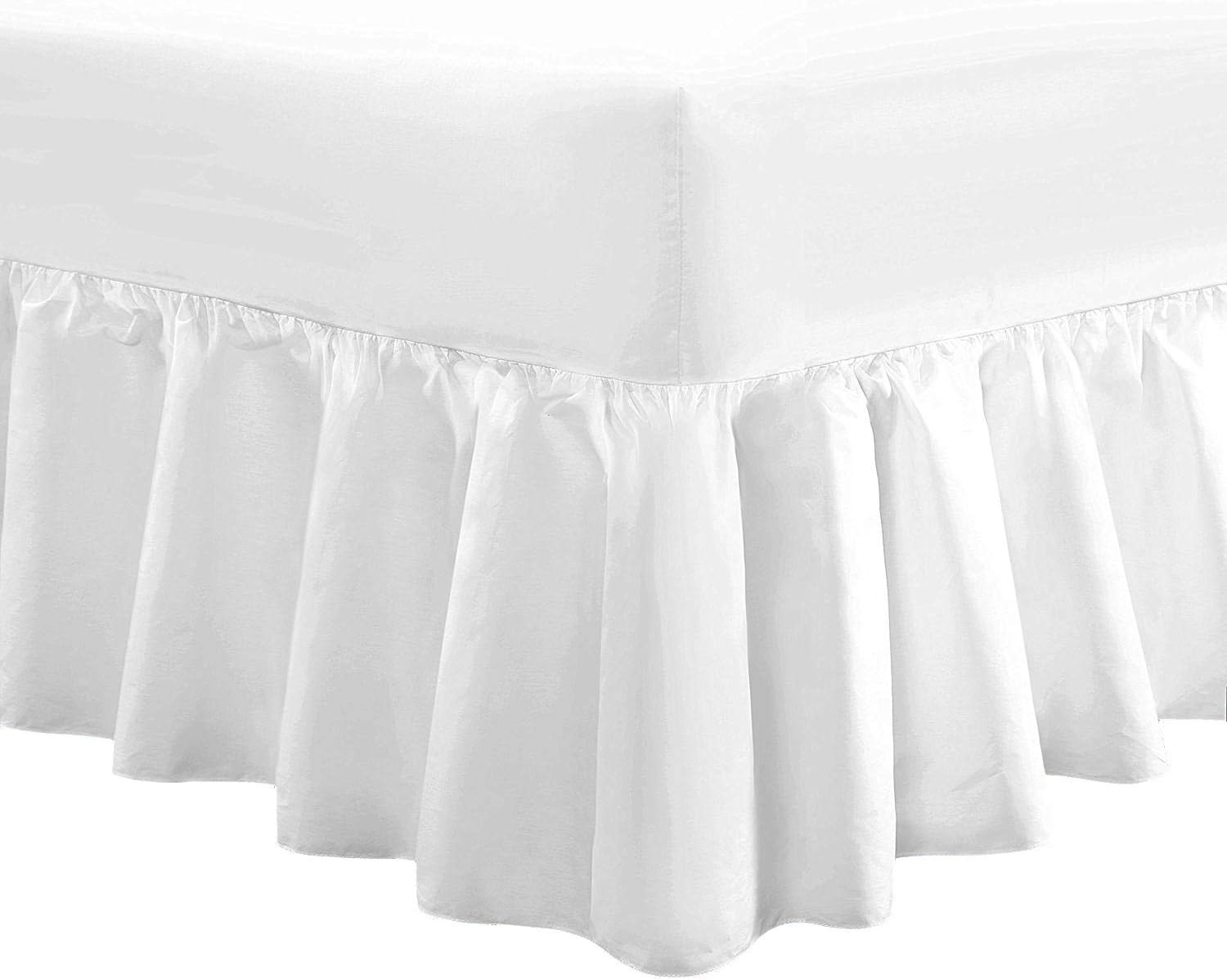 Divine Textiles Luxury Extra Deep Frilled Valance Fitted Sheets, King - Red