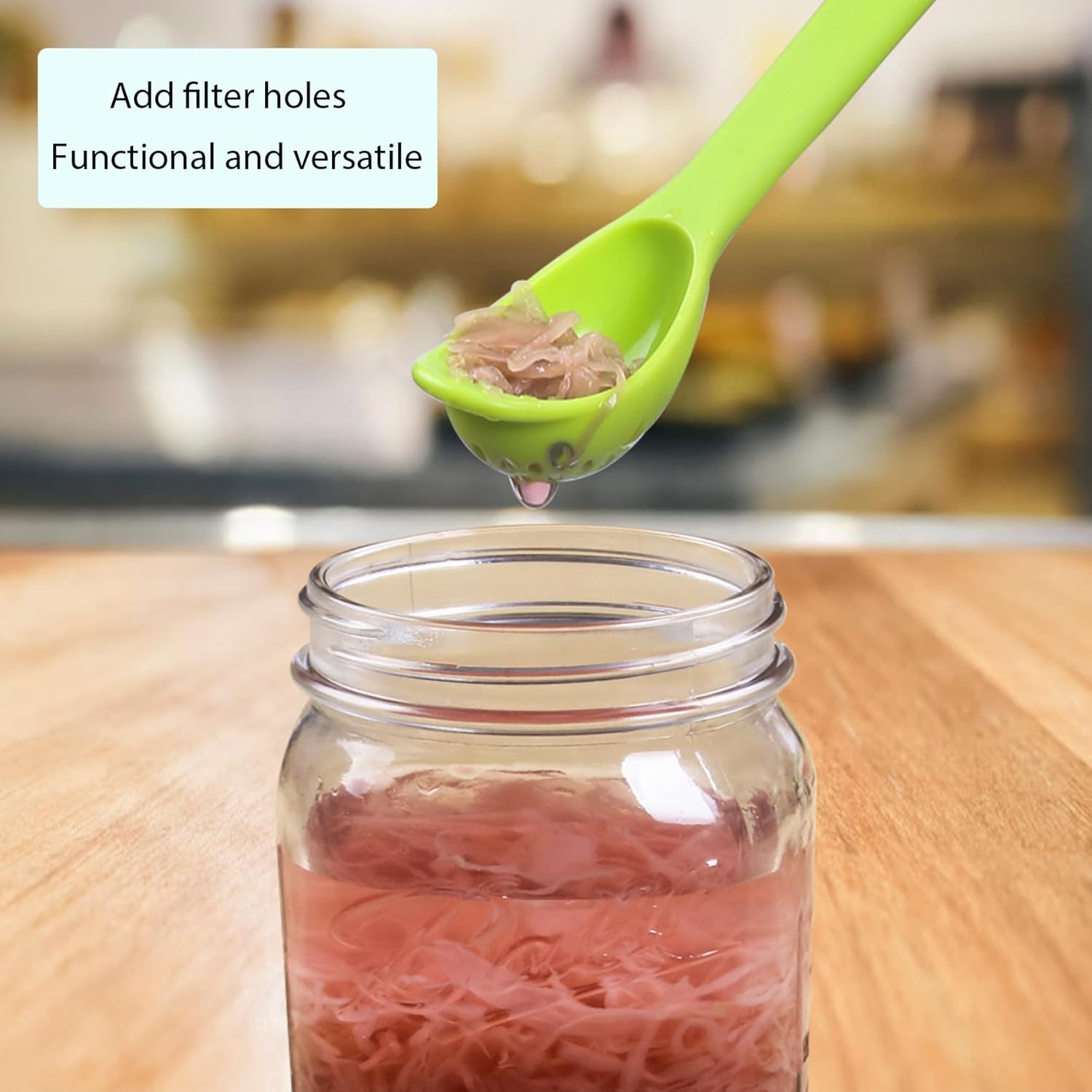 Pickle Forks 2 Pieces Olive Spoon, Pickle Picker Jar Spoon and Fork Set, for Kitchen Olives Cans, Onions, Cucumbers, Slotted Spoon image number 5