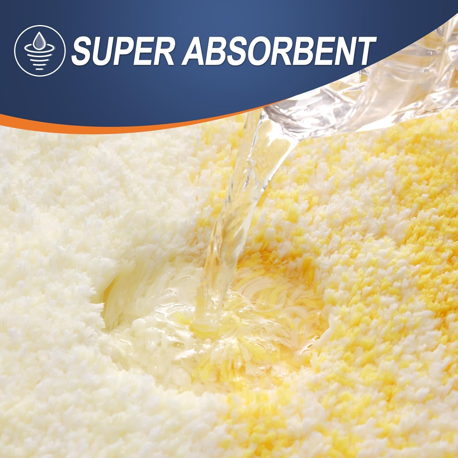 OLANLY Bathroom Rug Mat 24X16, Extra Soft and Absorbent Microfiber Bath Rugs, Non-Slip Plush Shaggy Bath Carpet, Machine Wash Dry, Bath Mats for Bathroom Floor, Tub and Shower, Yellow image number 6