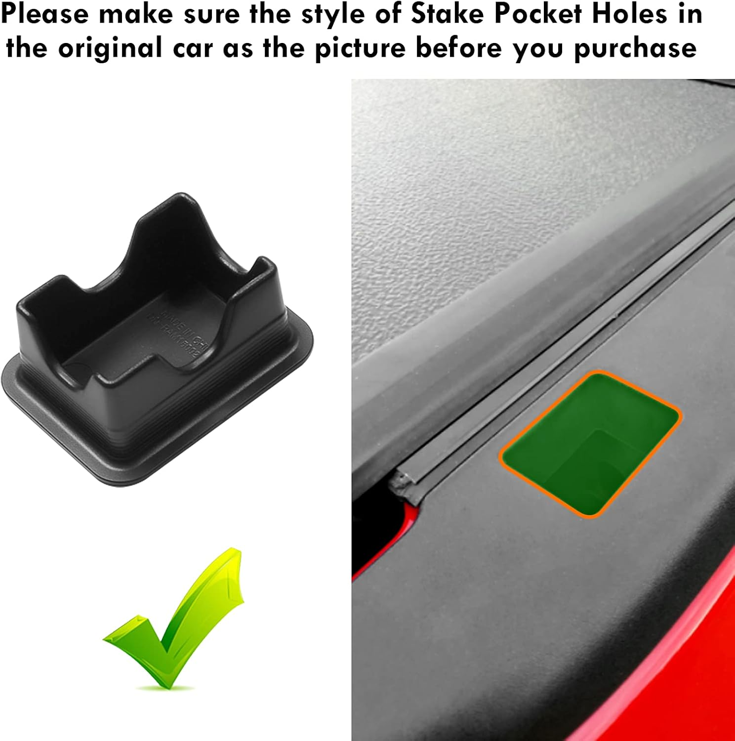 Moonlinks Ram 1500 Stake Pocket Covers, Rear Truck Bed Rail Stake Pocket Cover Compatible with Dodge Ram 2019-2024(Set of 2) image number 6