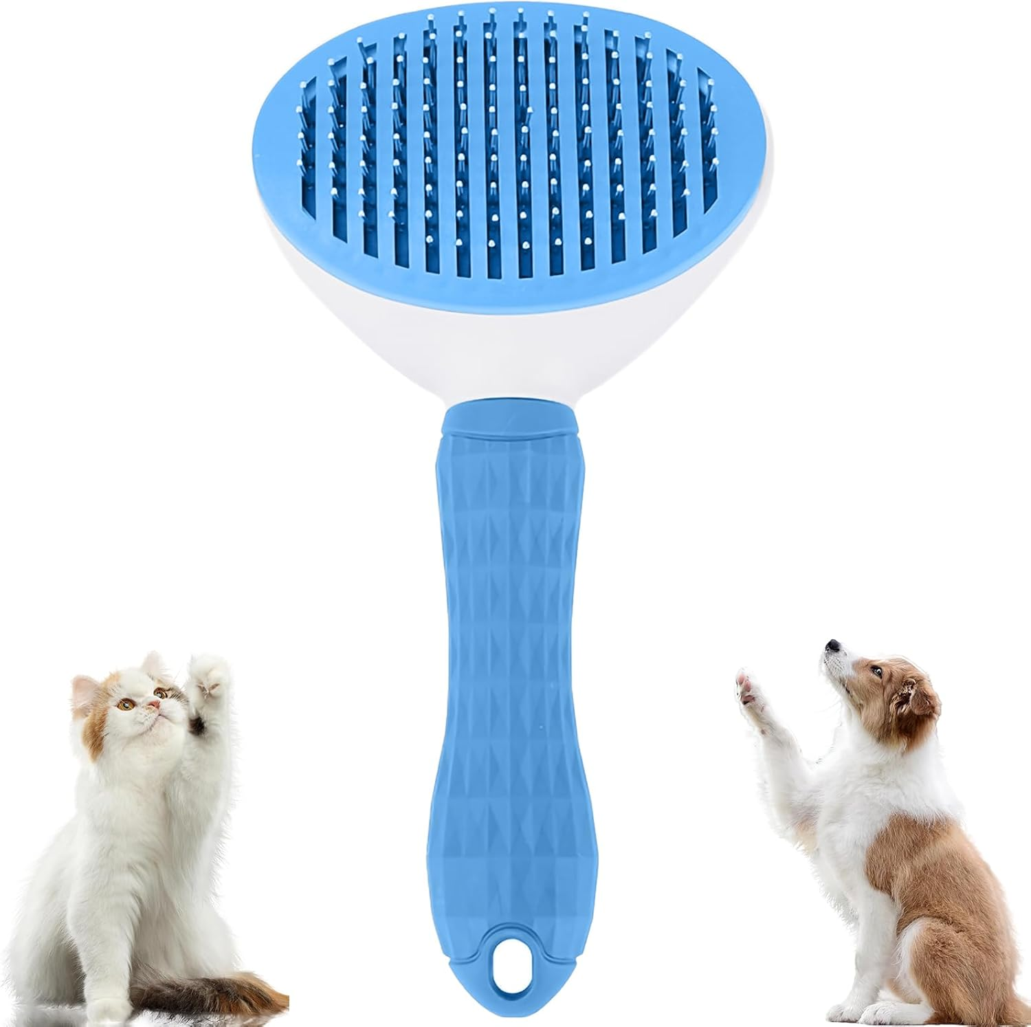 Cat Brush for Shedding and Grooming, Self Cleaning Slicker Brushes for Dogs and Cats Grooming Brush Tool, Bath Brush Hair Grooming Comb Hair Slicker Brush, Cats Dogs Brush Massage-Self Cleaning image number 3