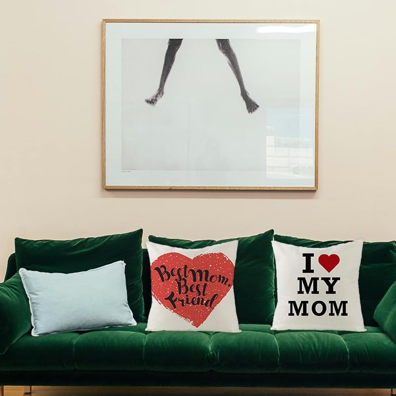 Best Mom Best Friend Pillow Covers Gifts for Mom Mommy Birthday Christmas Mother&rsquo;S Day Gifts for Friends 18 * 18 Pillowcase Cushion Cover for Sofa Bed Couch Living Room House Decors image number 6