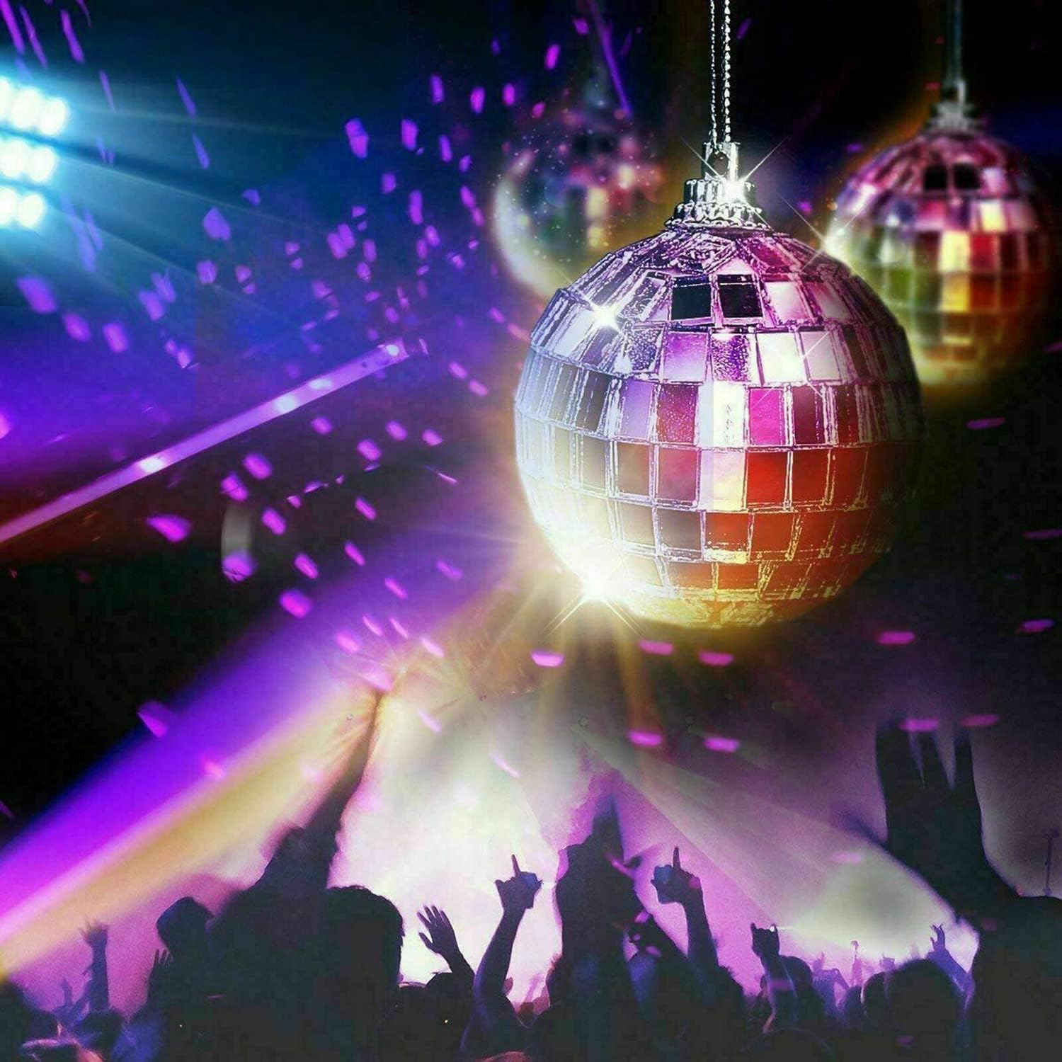 Disco Mirror Ball DJ Light Silver Dance Party Stage Lighting (12 Inch (Diameter 30Cm)) image number 5