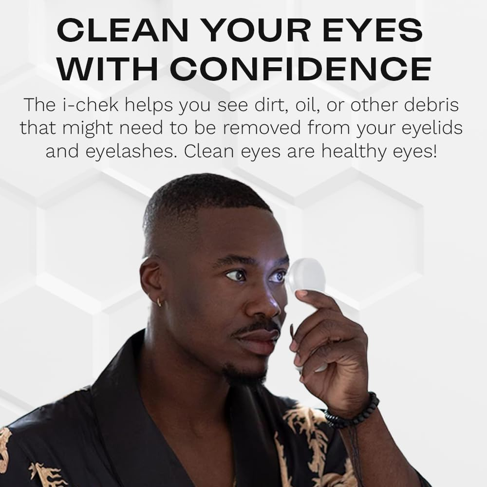 Avenova I-Chek Magnifying Mirror - Eyelid & Eyelash Mirror for Monitoring Styes, Dry Eyes, Contact Lenses & Lash Extensions