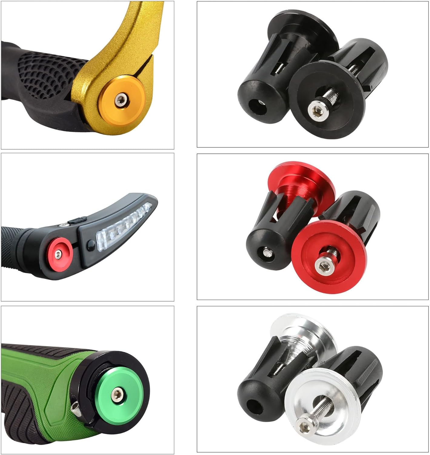 1 Pair Bar End Plugs Aluminum Handlebar End Caps - Handlebar Plug for Most Road, Mountain Bike (Red) image number 2