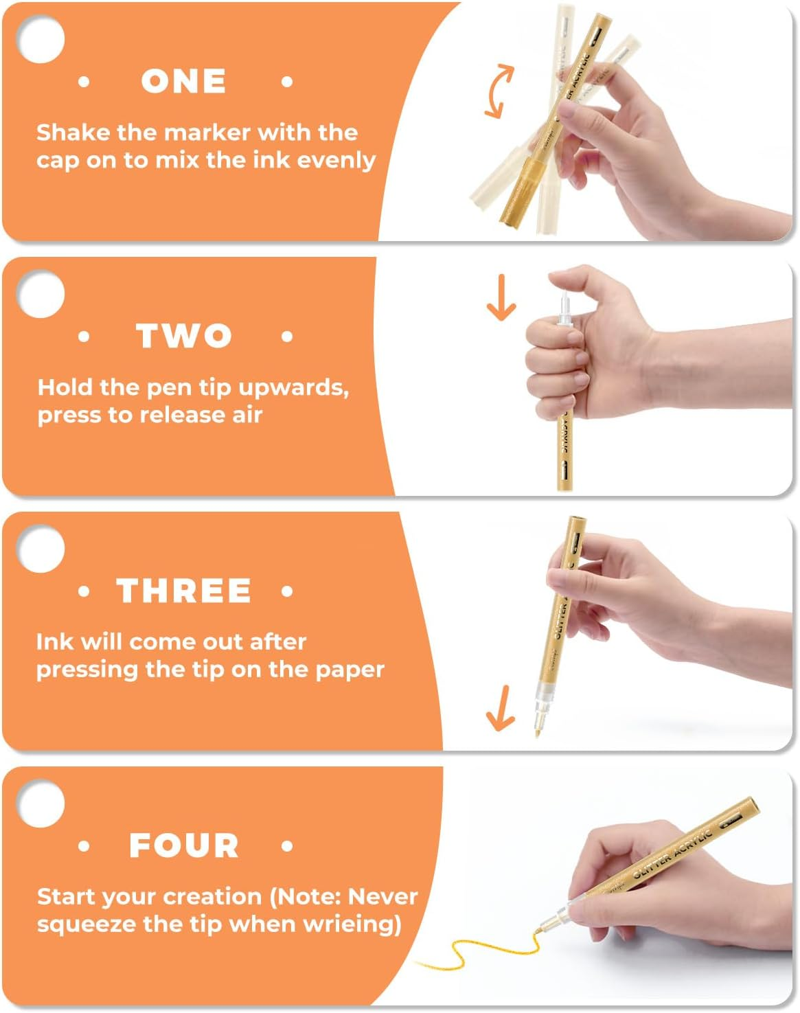 16 Colors Acrylic Glitter Markers Pen, Glitter Paint Pens, 0.7Mm Fine Point Tip Metallic Shimmer Marker, Adults DIY Crafts Making, Greeting Birthday Cards Present, Drawing, Scrapbooking Supplies image number 3