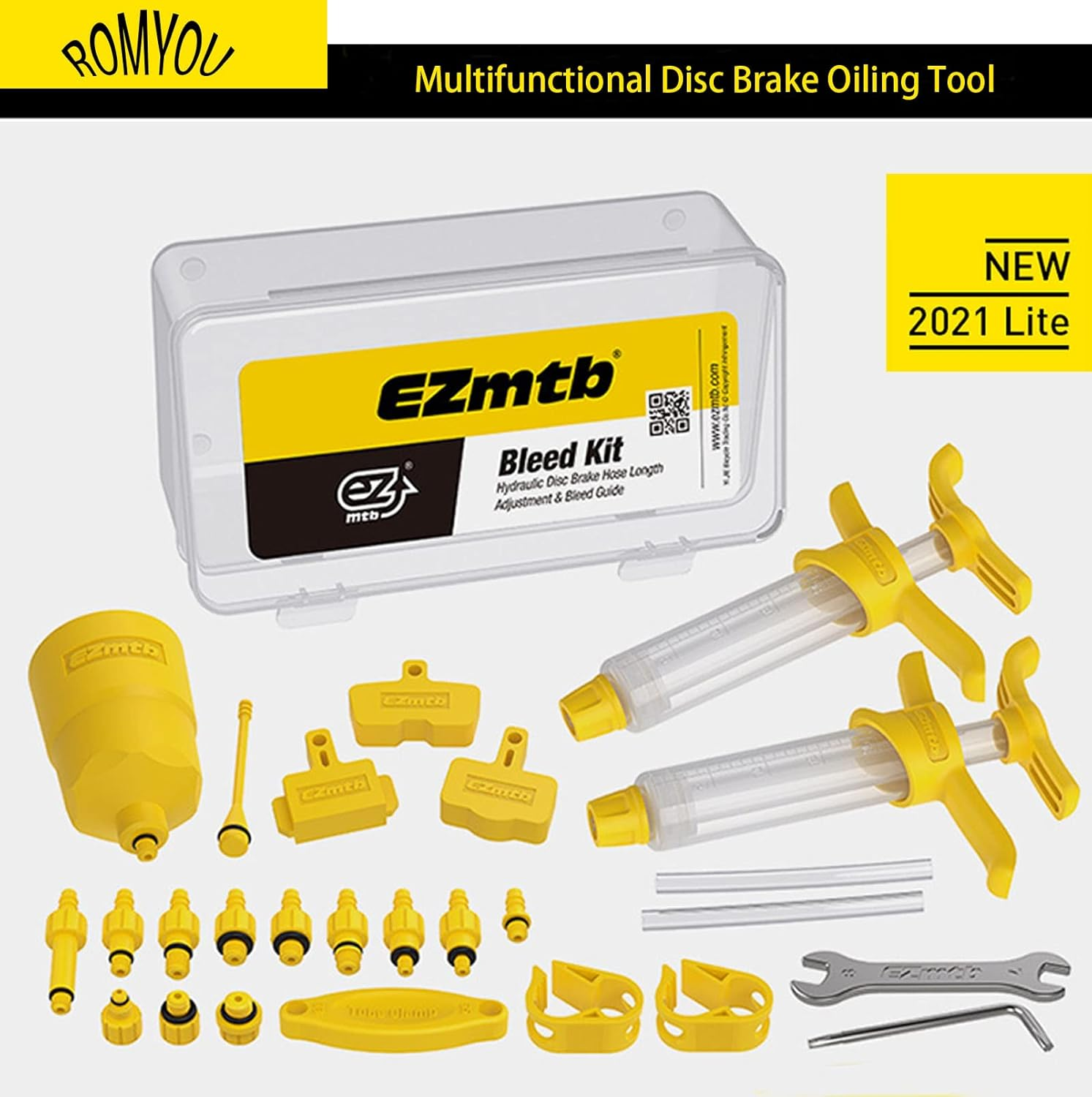 ROWYOU Brake Bleed Kit, Bicycle Bleeder Hydraulic Disc Brake Bleed Kit Tool for Shimano, for MAGURA, for TEKTRO, for SRAM Series Bike Brake Repair Tools image number 1