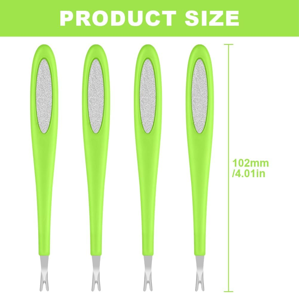 Alaoo Pack of 4 Cuticle Pushers, Cuticle Trimmer for Women, Cuticle Pusher Gentle for Nail Bed, Plastic Handle, Cuticle Pusher, Nail Art Tools for Processing Cuticle, Manicure, Green image number 2