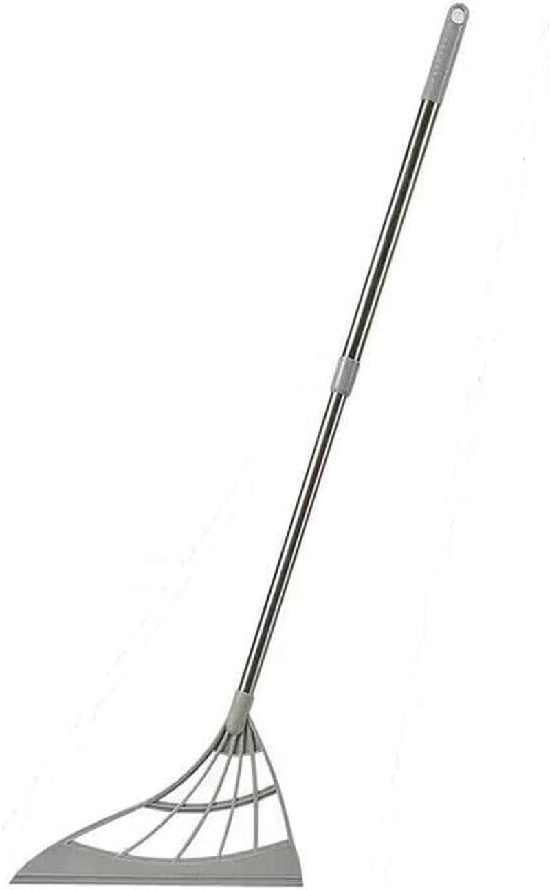 Leona Co Adjustable All-Surface Silicone Broom, Squeegee, Pet Hair Remover - Smart Broom for Indoor Cleaning - Cleans Glass, Fine Dust, Hair, Liquids - for Smooth Floors, Rugs, Windows (Green)